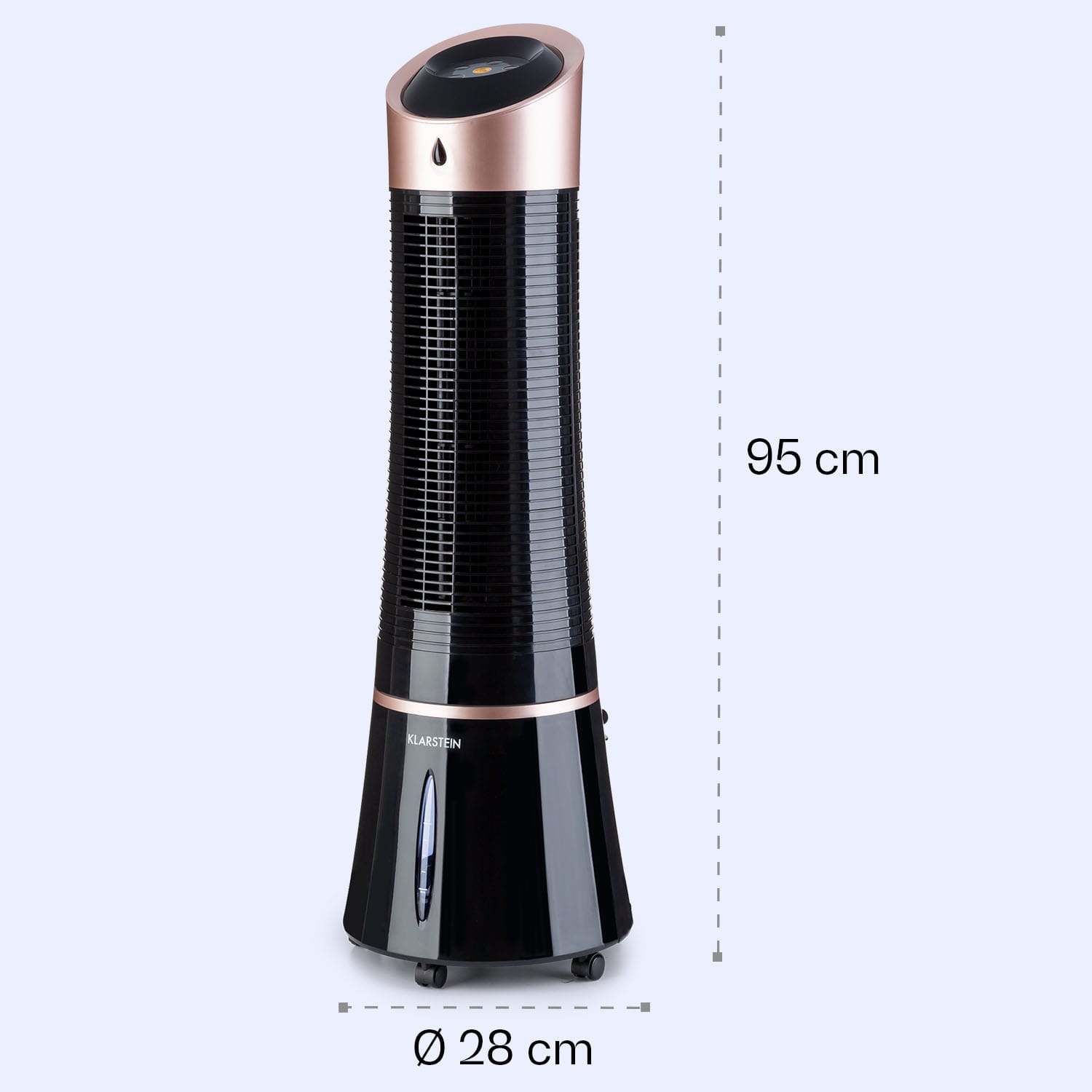 Skyscraper Ice - Ventilatore e raffrescatore evaporativo 4 in 1, 210 m³/h, oscillazione, portatile, telecomando 