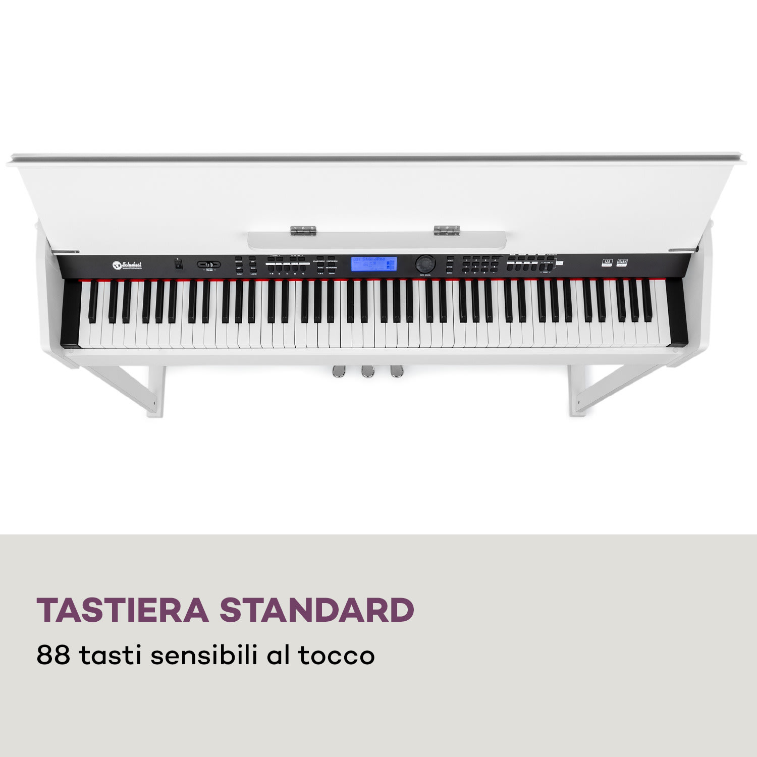 Subi 88 Harmony Piano elettrico 88 tasti meccanica a martello 160 ritmi 80 canzoni demo Legno bianco