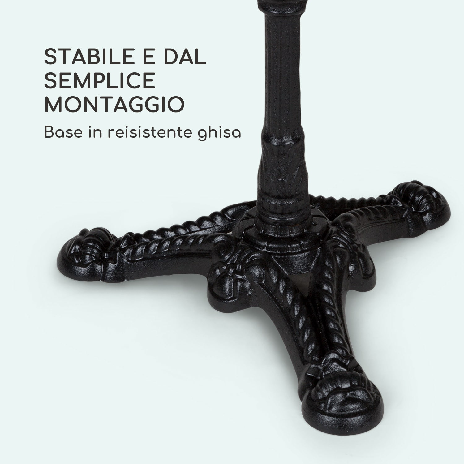 Patras Lux - Tavolino da bistrò con tre gambe d'appoggio, piano in marmo Ø: 57,5 cm, altezza: 72 cm Nero / Bianco marmo