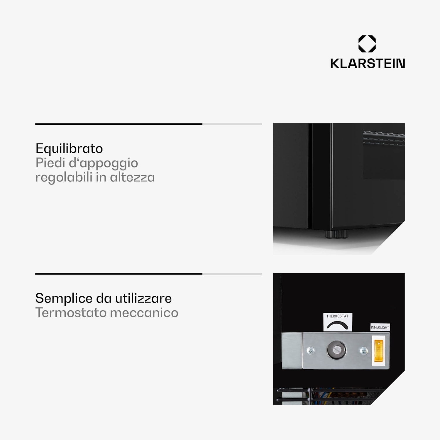 IceAge 36 - Freezer, 36 litri, classe di efficienza energetica E, 2 ripiani, termostato, frontale in vetro 36 Ltr | Nero