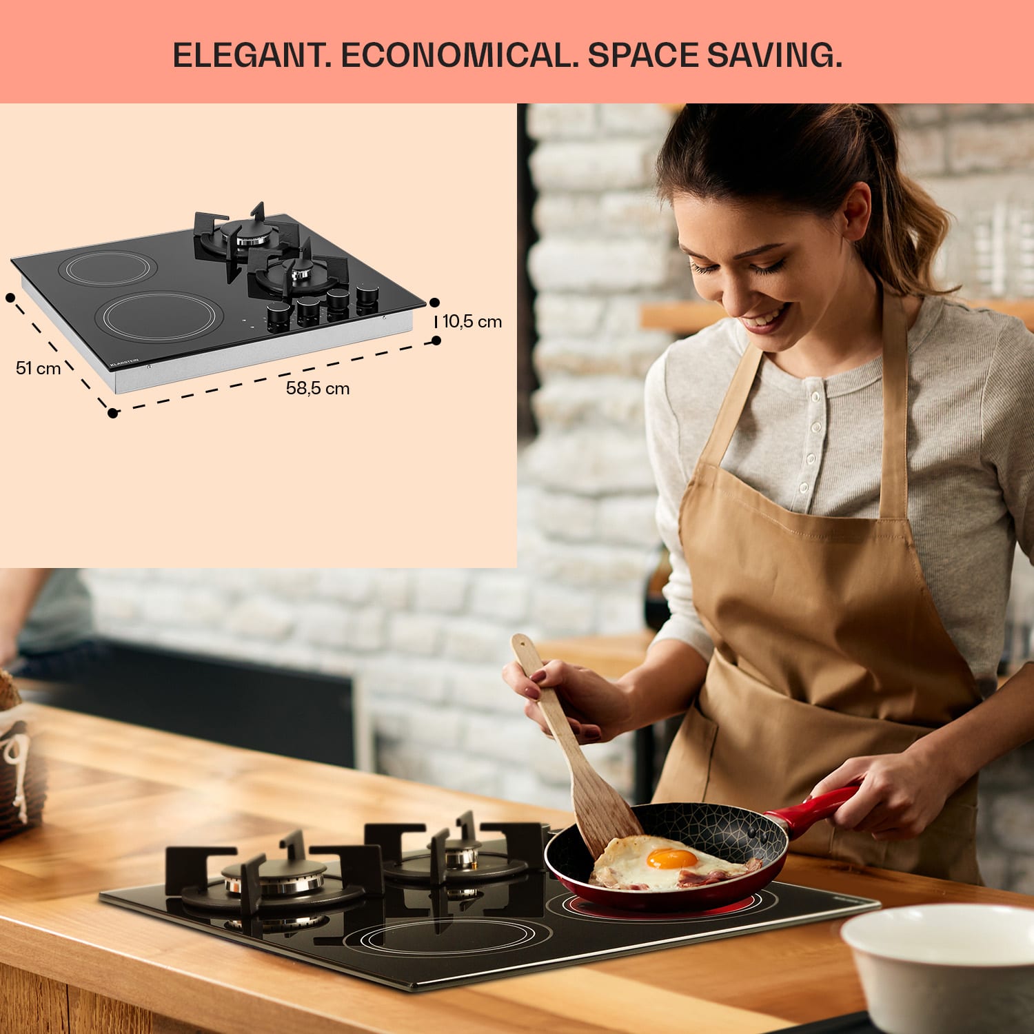 MultiChef 4 combo gas hob gas/glass ceramic 4 zones 4