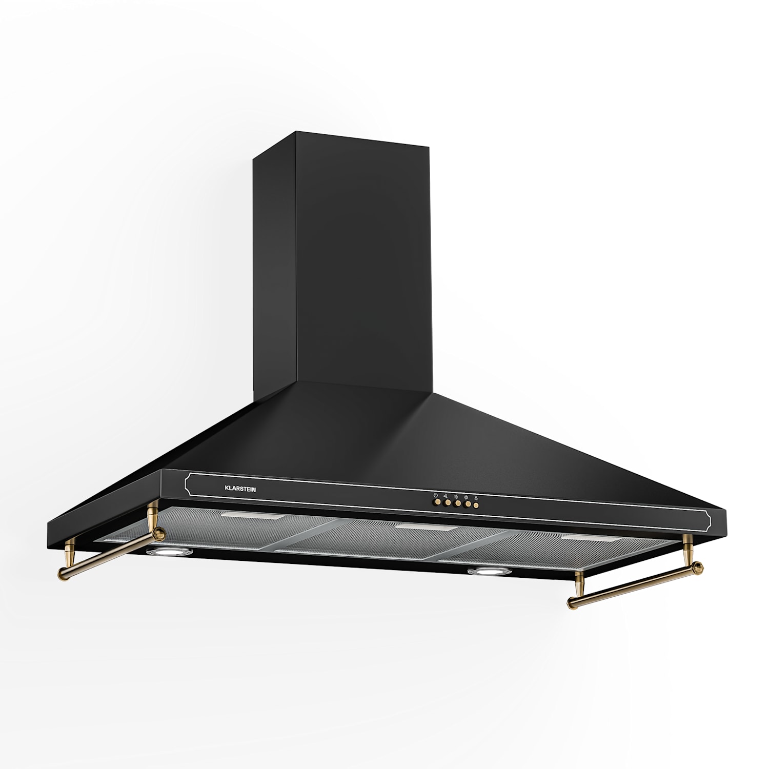 Victoria 90 - Cappa aspirante, 90cm, design rétro, 644,5 m³/h, 2 lampade a LED 90 cm | Nero