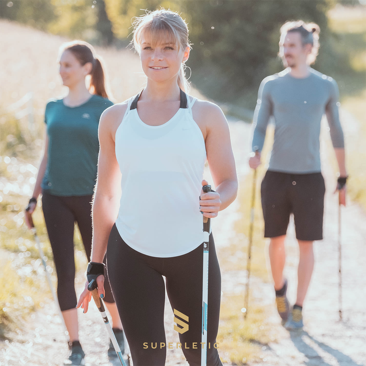 Muxia FX Essential, bastoncini da nordic walking, 10 % carbonio, 105 cm, impugnature di sughero 