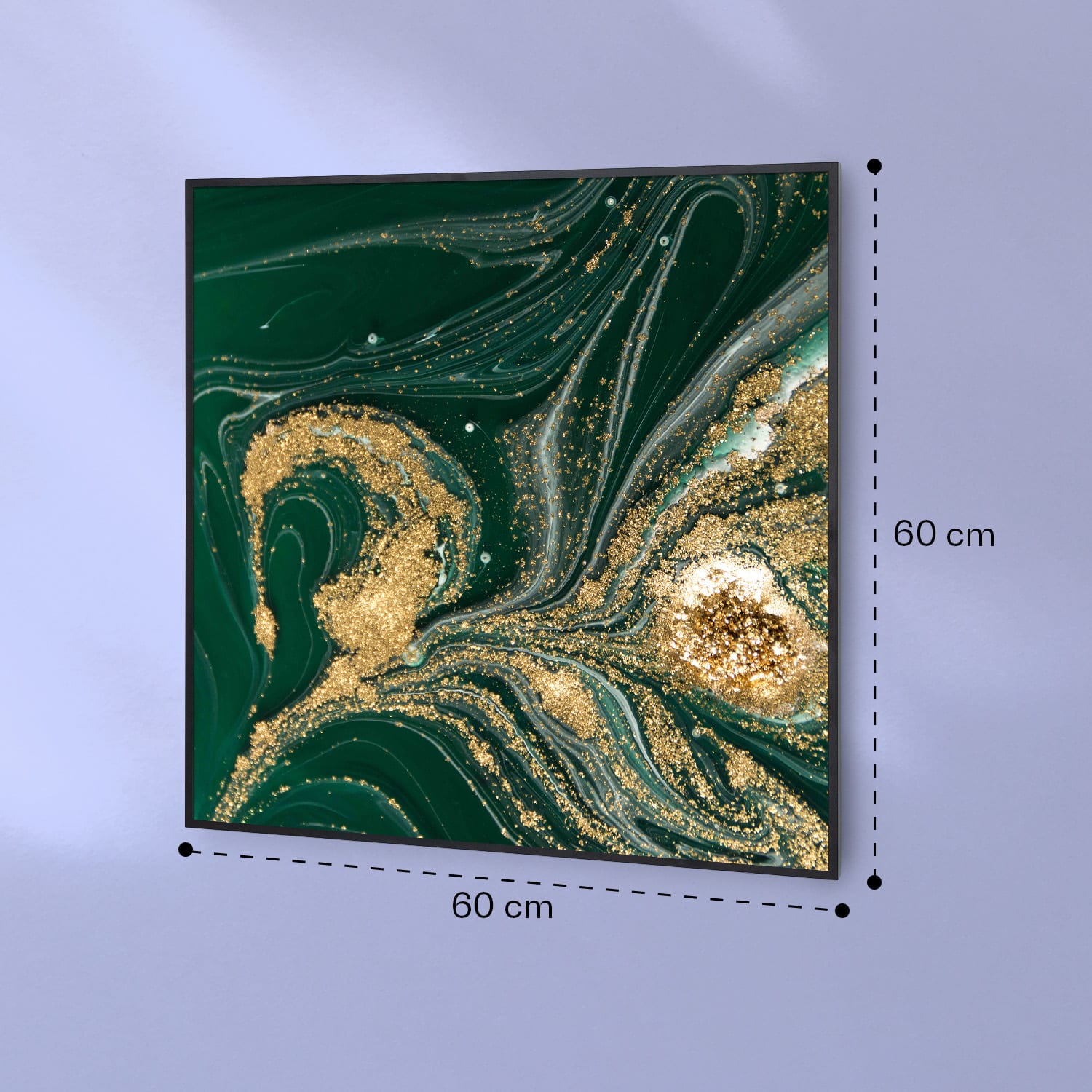 Wonderwall Air Art Smart Infrarotheizung Wirbel 60x60cm 350W 60 x 60 cm | Wirbel, schwarzer Rahmen