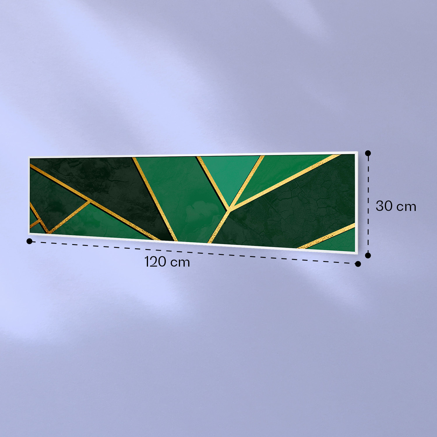 Wonderwall Air Art Smart Riscaldatore a infrarossi Linea verde 120x30cm 350W 120 x 30 cm | Linea verde, cornice bianca