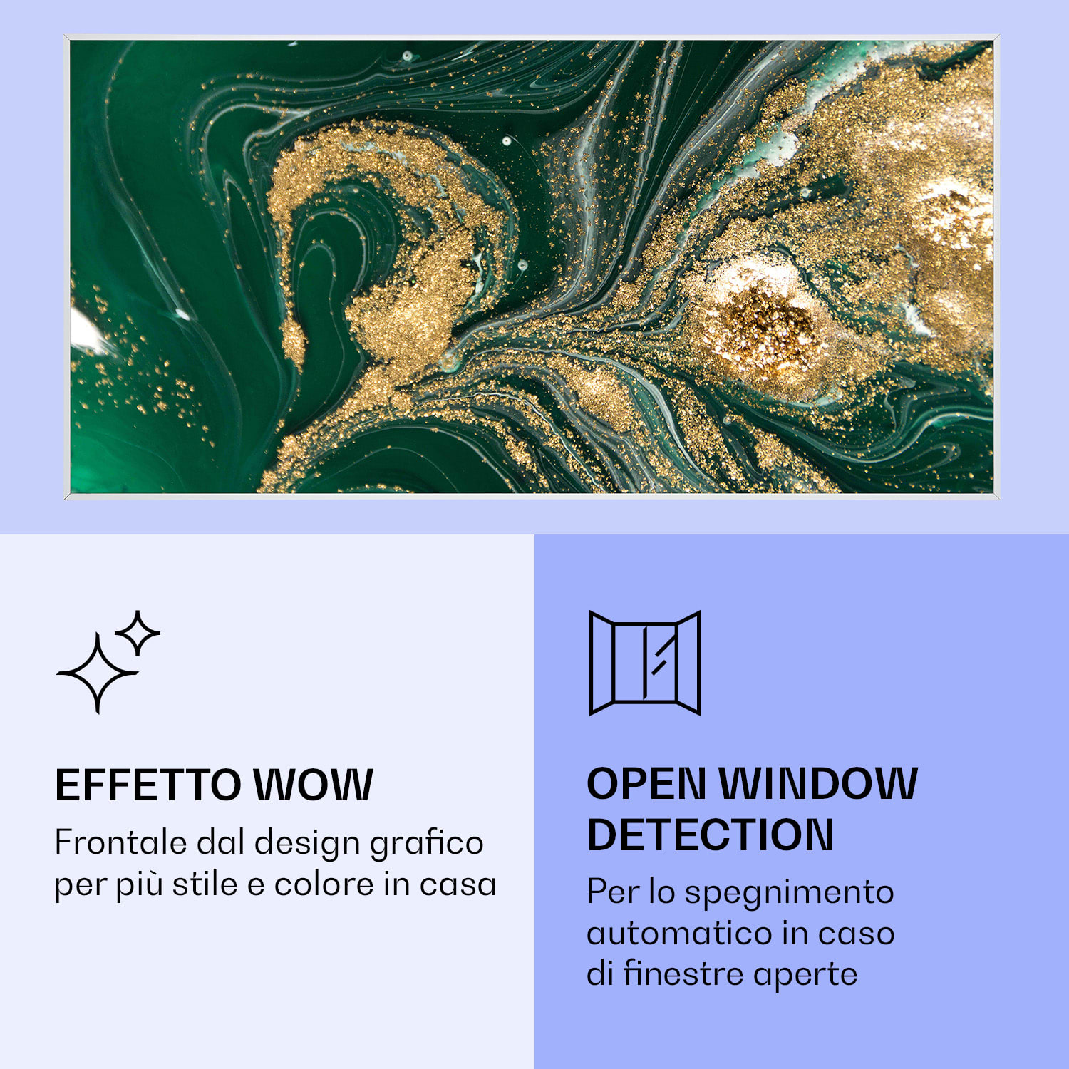 Wonderwall Air Art Smart Riscaldatore a infrarossi Vortice 120x60cm 700W 120 x 60 cm | Turbinii, cornice bianca