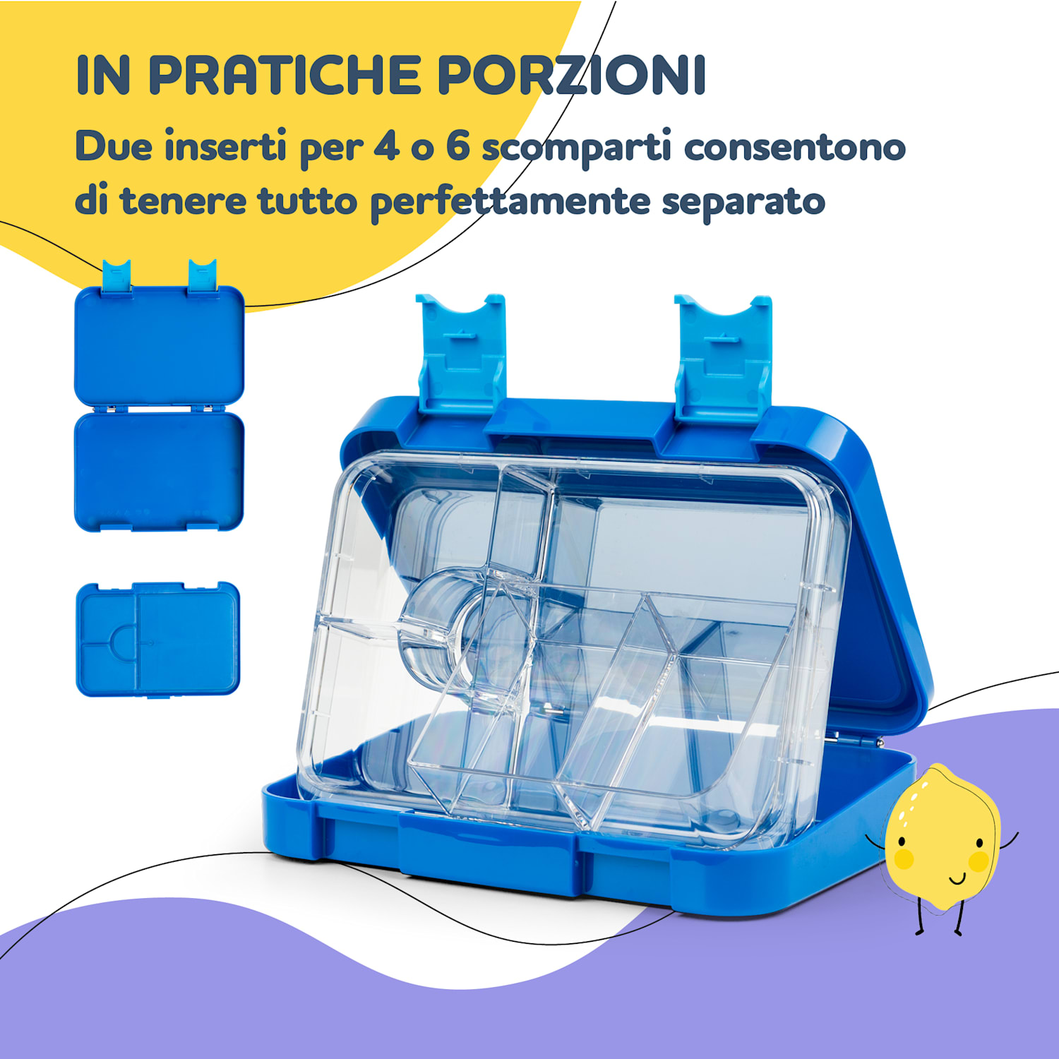 schmatzfatz junior, Lunchbox, 6 Scomparti, 21,3 x 15 x 4,5 cm  