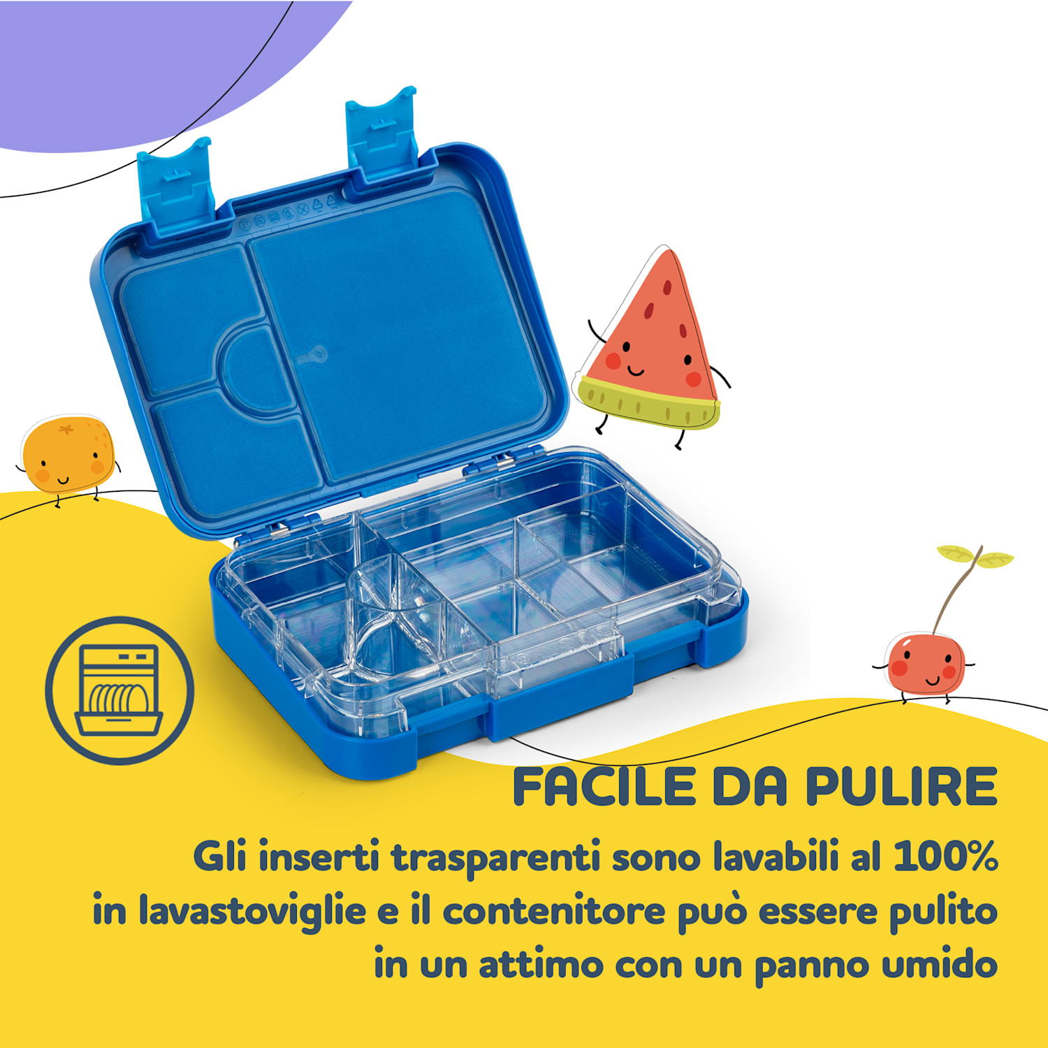 schmatzfatz junior, Lunchbox, 6 Scomparti, 21,3 x 15 x 4,5 cm  