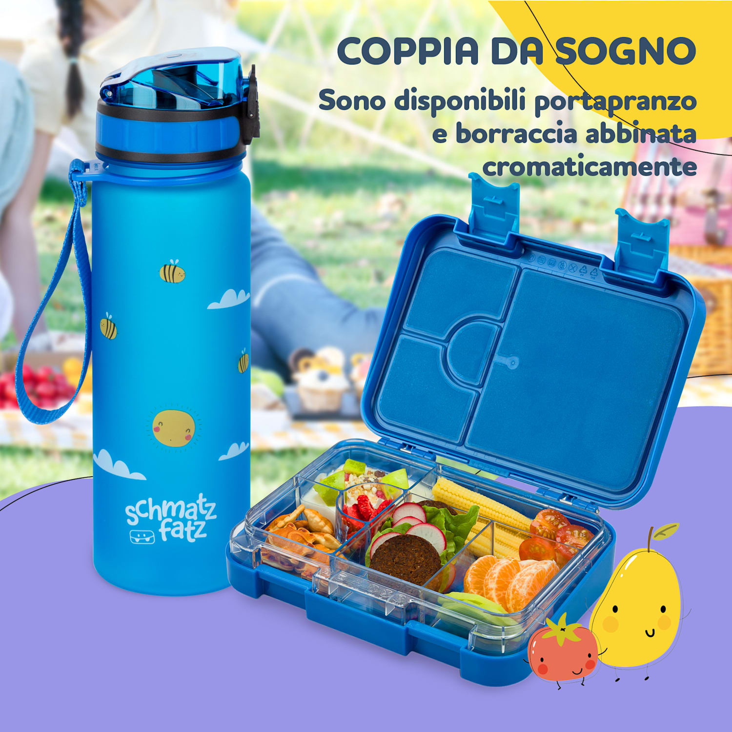 schmatzfatz junior, Lunchbox, 6 Scomparti, 21,3 x 15 x 4,5 cm  