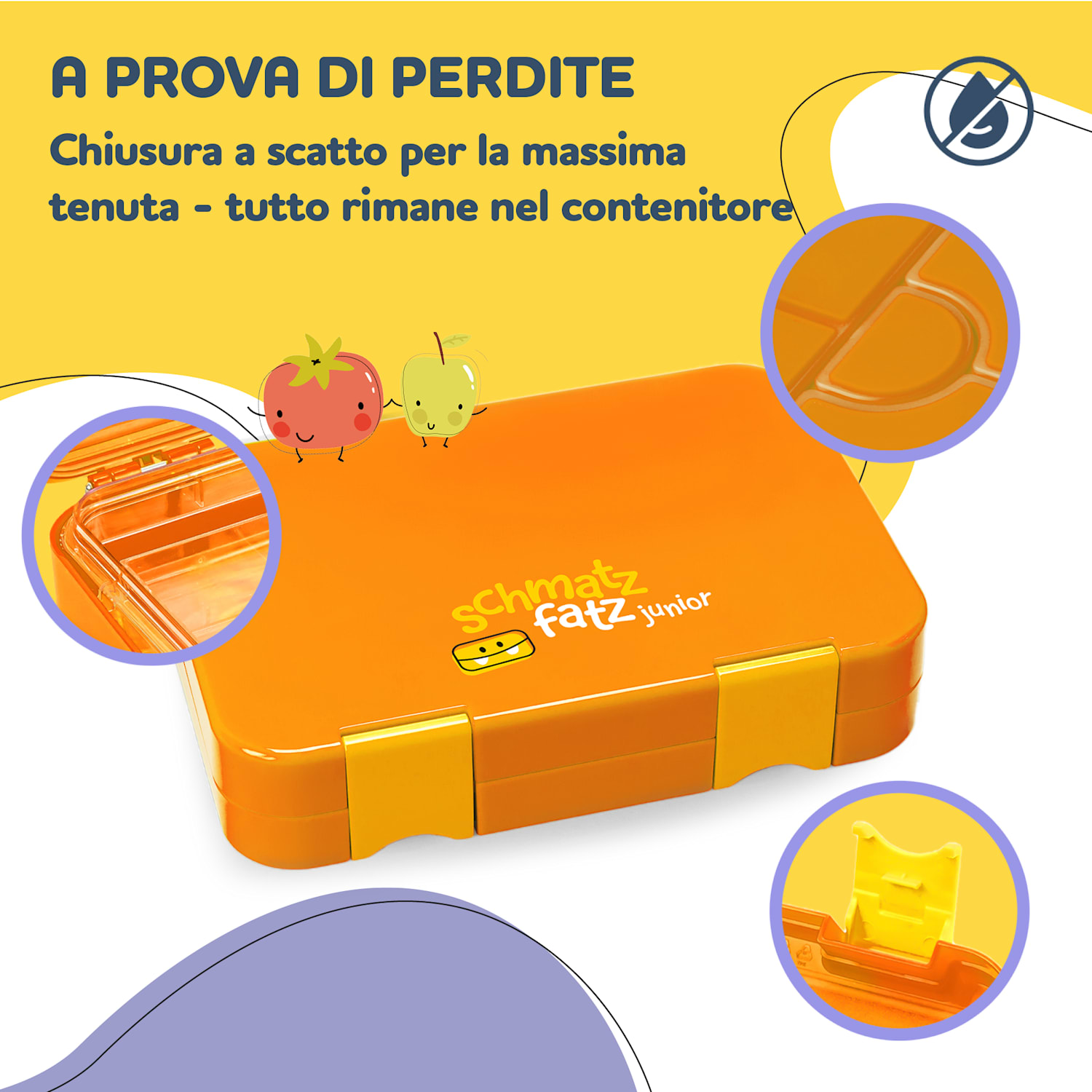 schmatzfatz junior, Lunchbox, 6 Scomparti, 21,3 x 15 x 4,5 cm  