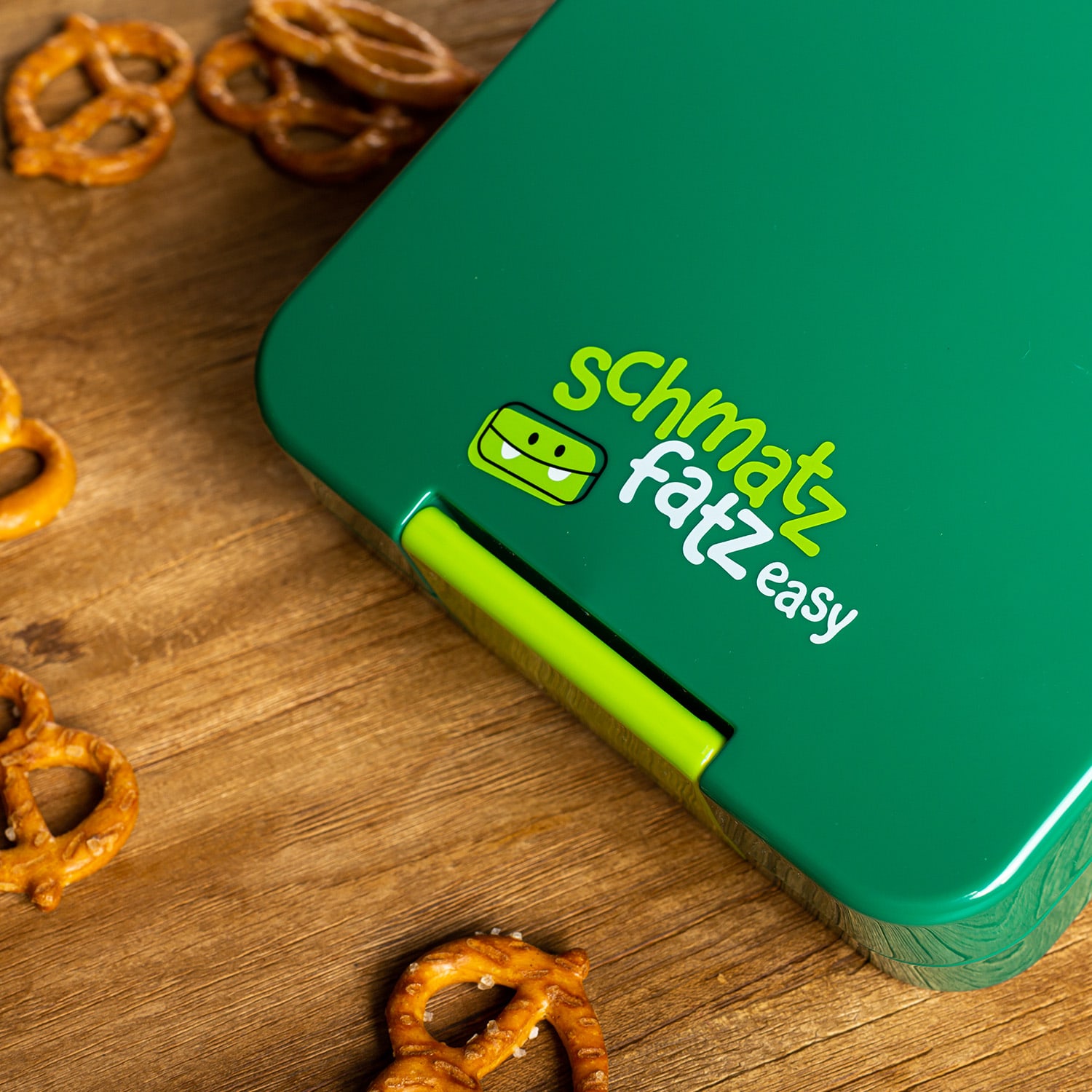 schmatzfatz junior, Snackbox, 4 Scomparti, 18 x 15 x 5 cm  Verde prato