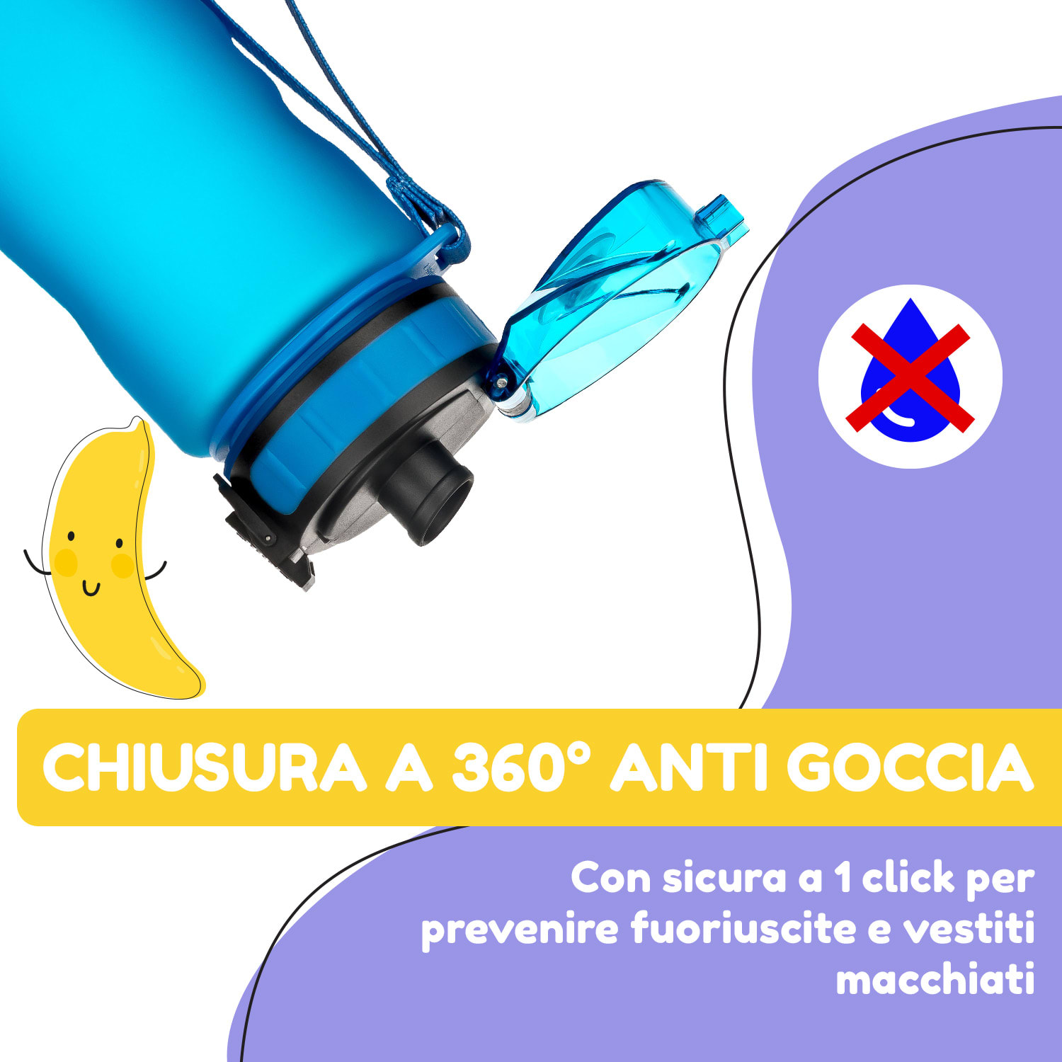schmatzfatz, Borraccia Sportiva, 500 ml, 24 cm, Tritan 
