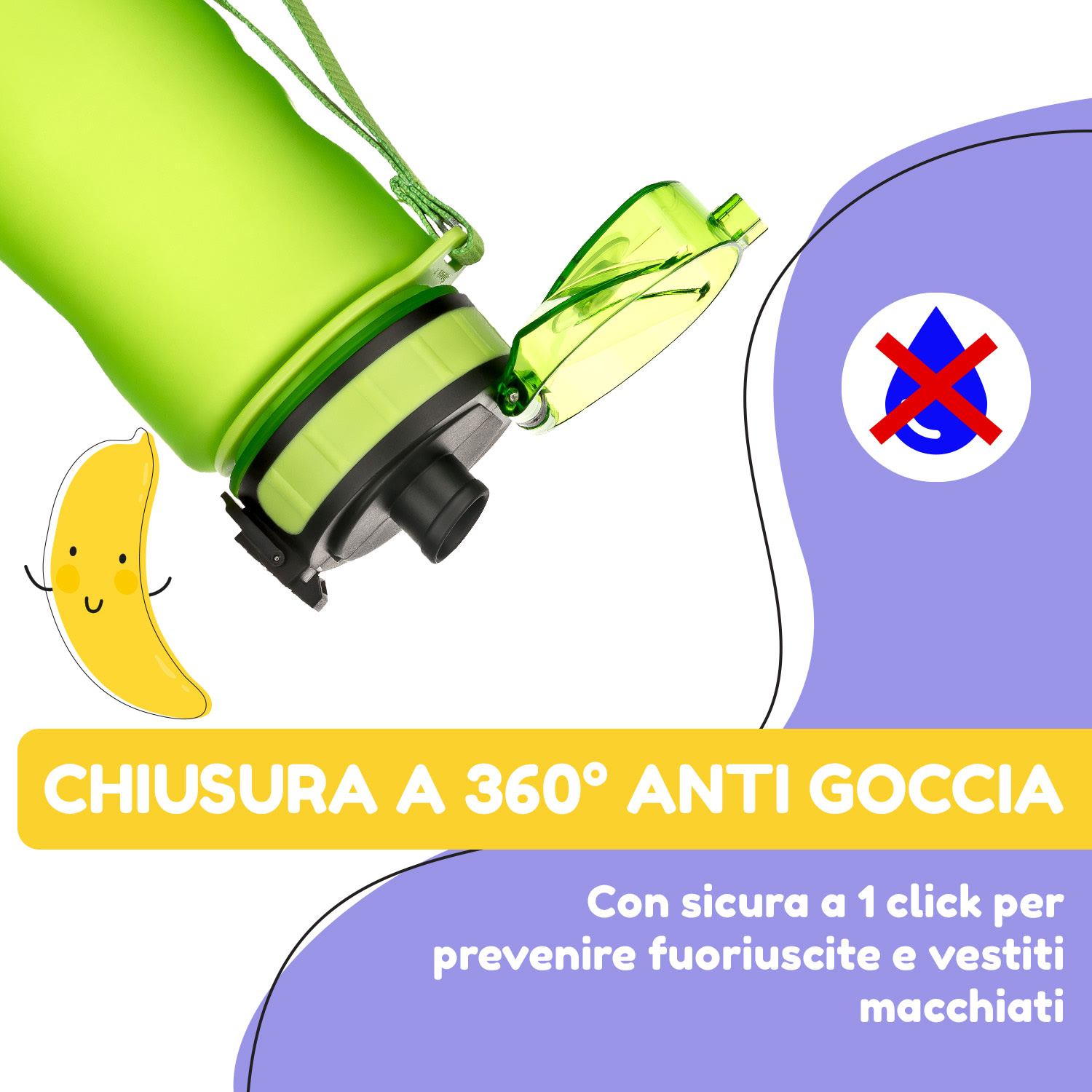 schmatzfatz, Borraccia Sportiva, 500 ml, 24 cm, Tritan 