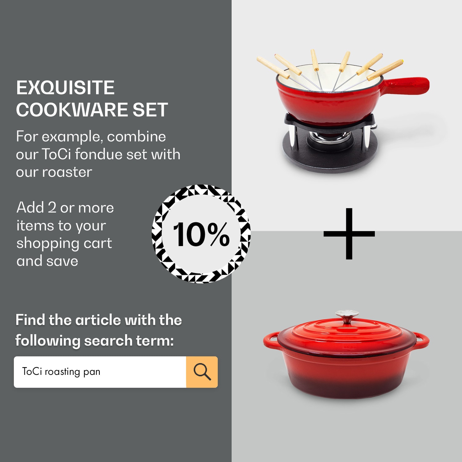Holsten Fondue Set Pot Stove Burner 6 Forks 1.5 L Cast Iron Black