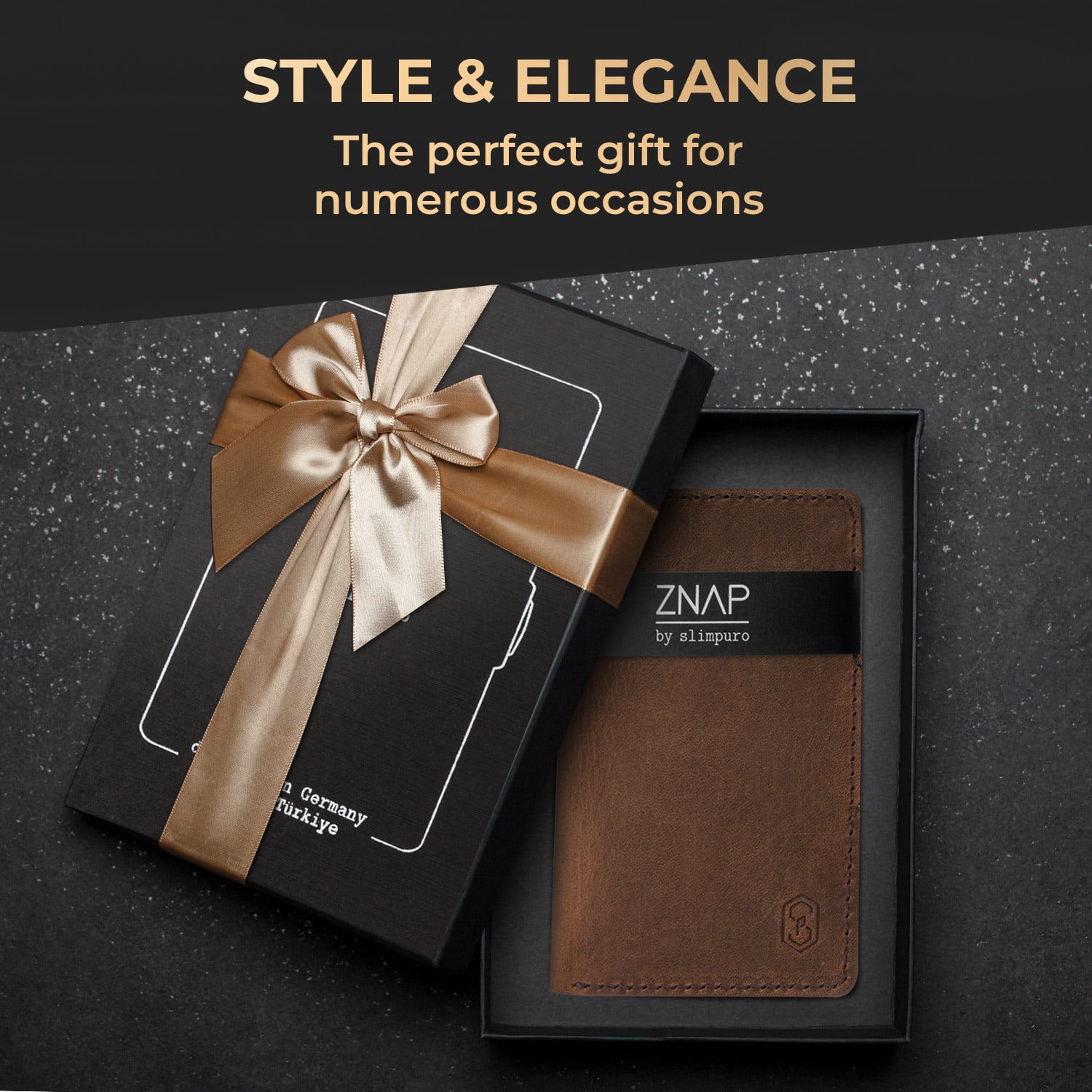 ZNAP, tanki novčanik, 12 kartica, pretinac za kovanice, 8,9 × 1,8 × 6,3 cm (Š × V × D), RFID zaštita berba | Zemljasto smeđa