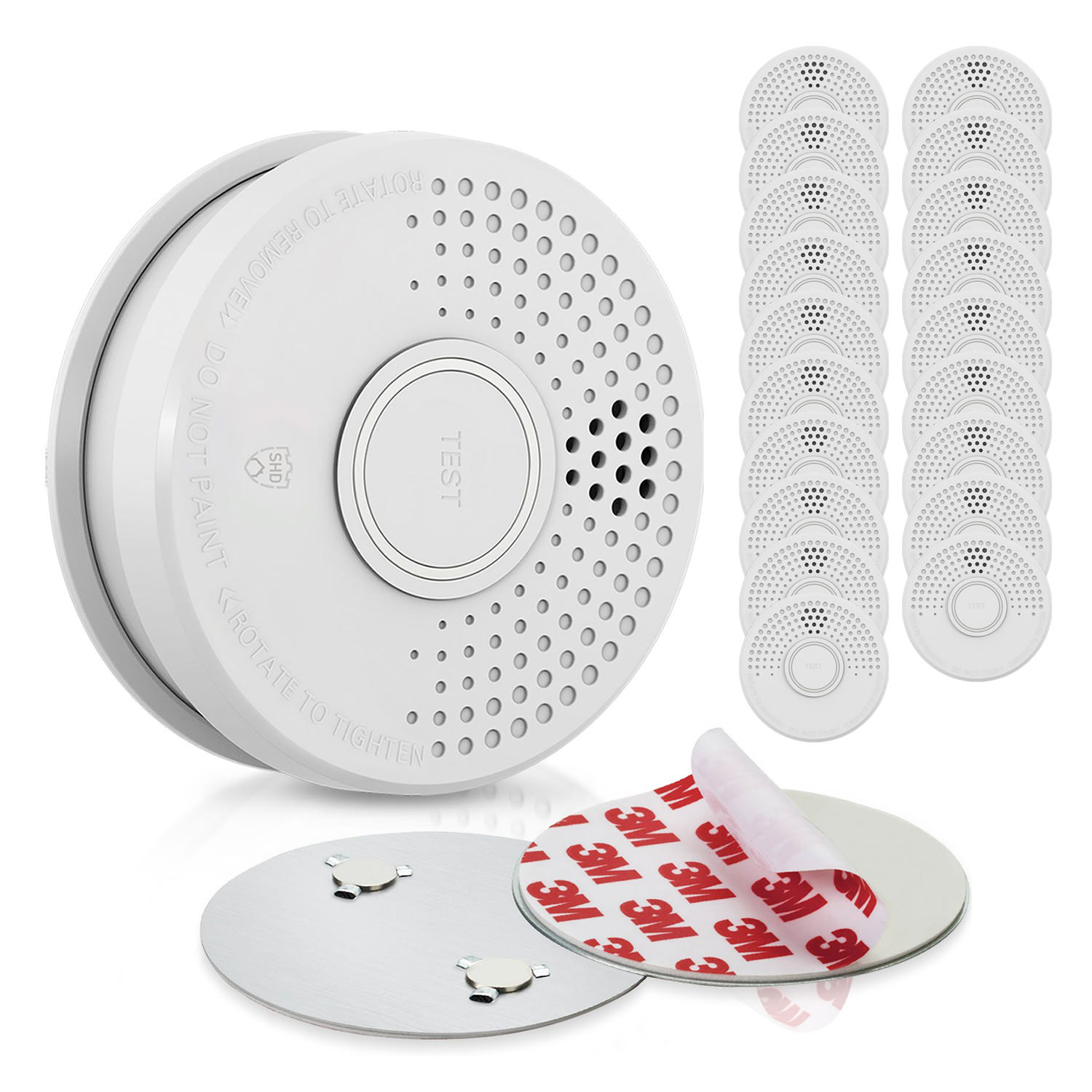 Rilevatore di fumo DOF39 con supporto magnetico Magnetic Mount incluso nel set 