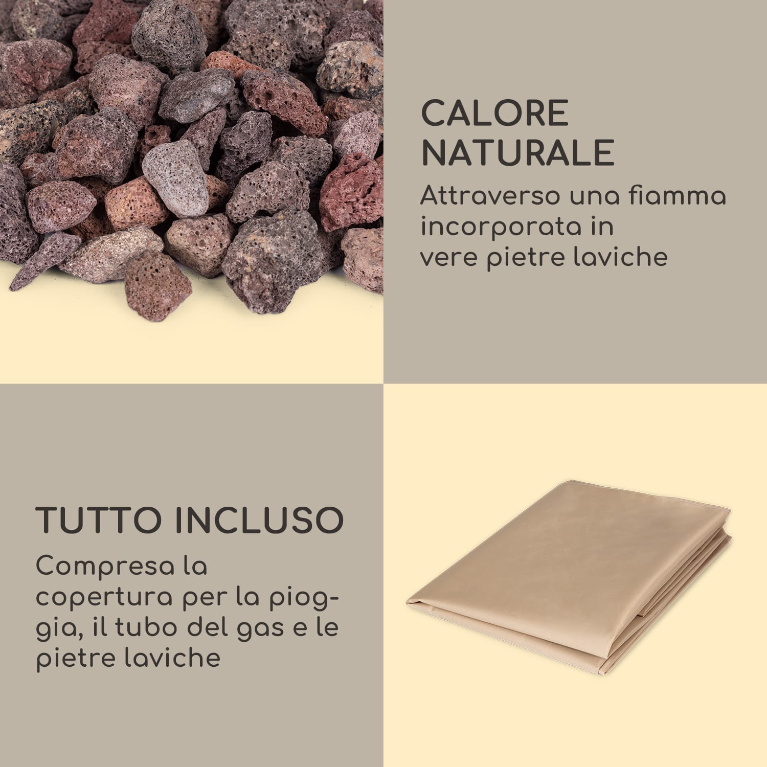 Braciere a gas Anafi 40.000BTU/13kW Copertura Braciere in acciaio inossidabile  Grigio scuro