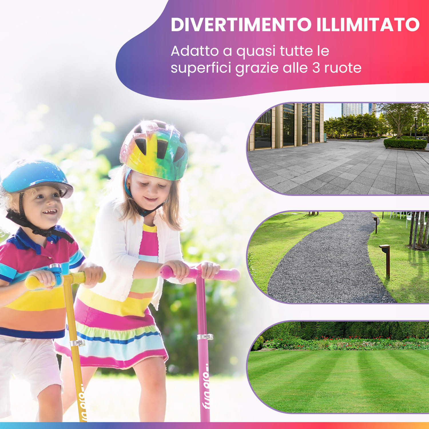 TWO monopattino bambino, dai 5 anni, ruote a LED, fino a 80 kg, pieghevole, regolabile in altezza Nero