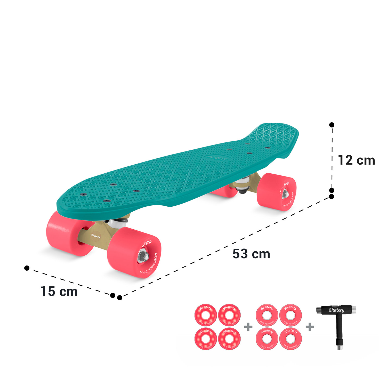 Mini Cruiser Skateboard Trickboard PP-Board 100kg LED-Rollen PU Härte: 88A 