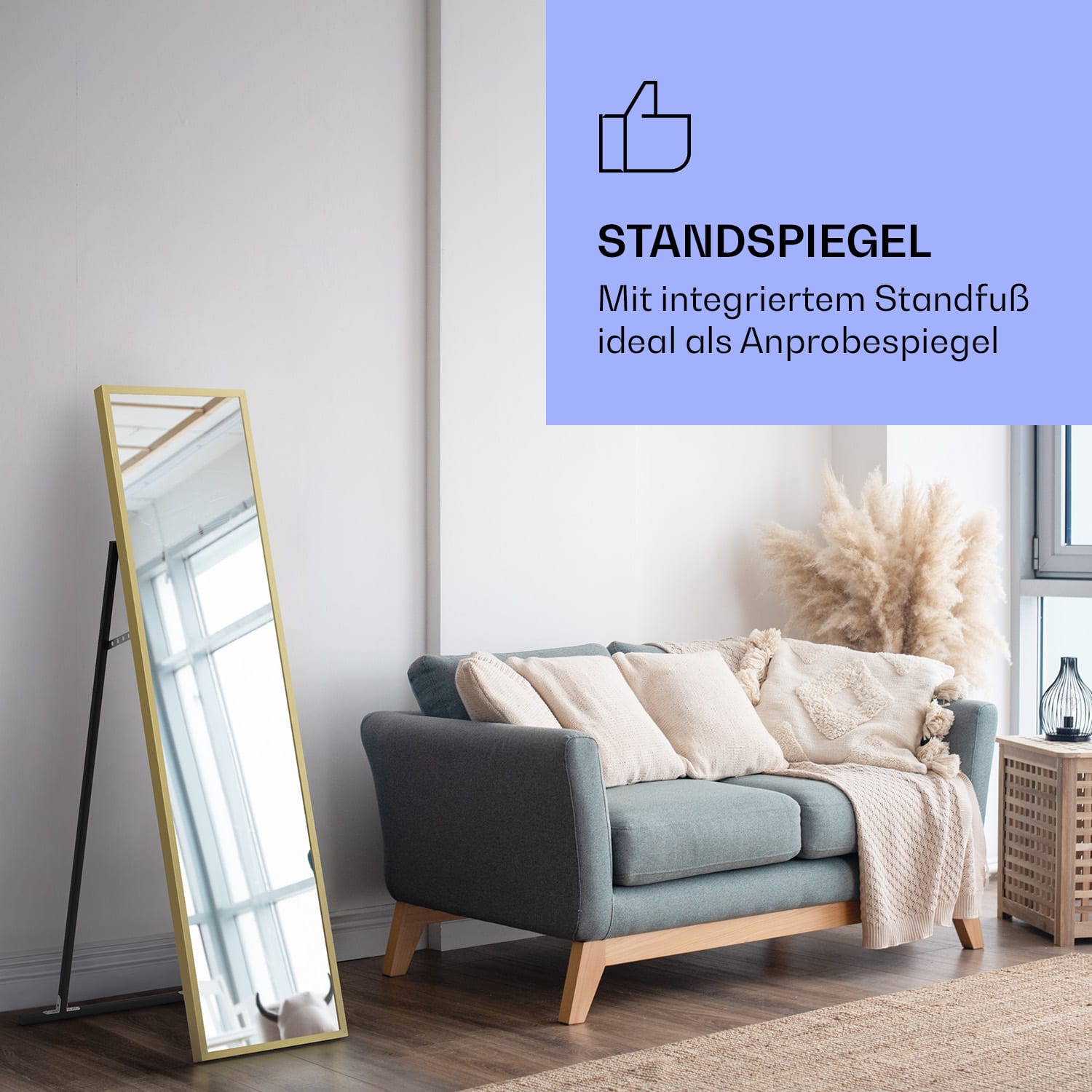 La Palma 900 smart Infrarotstrahler Konvektor 40x160cm 900W Spiegel Standfuß 