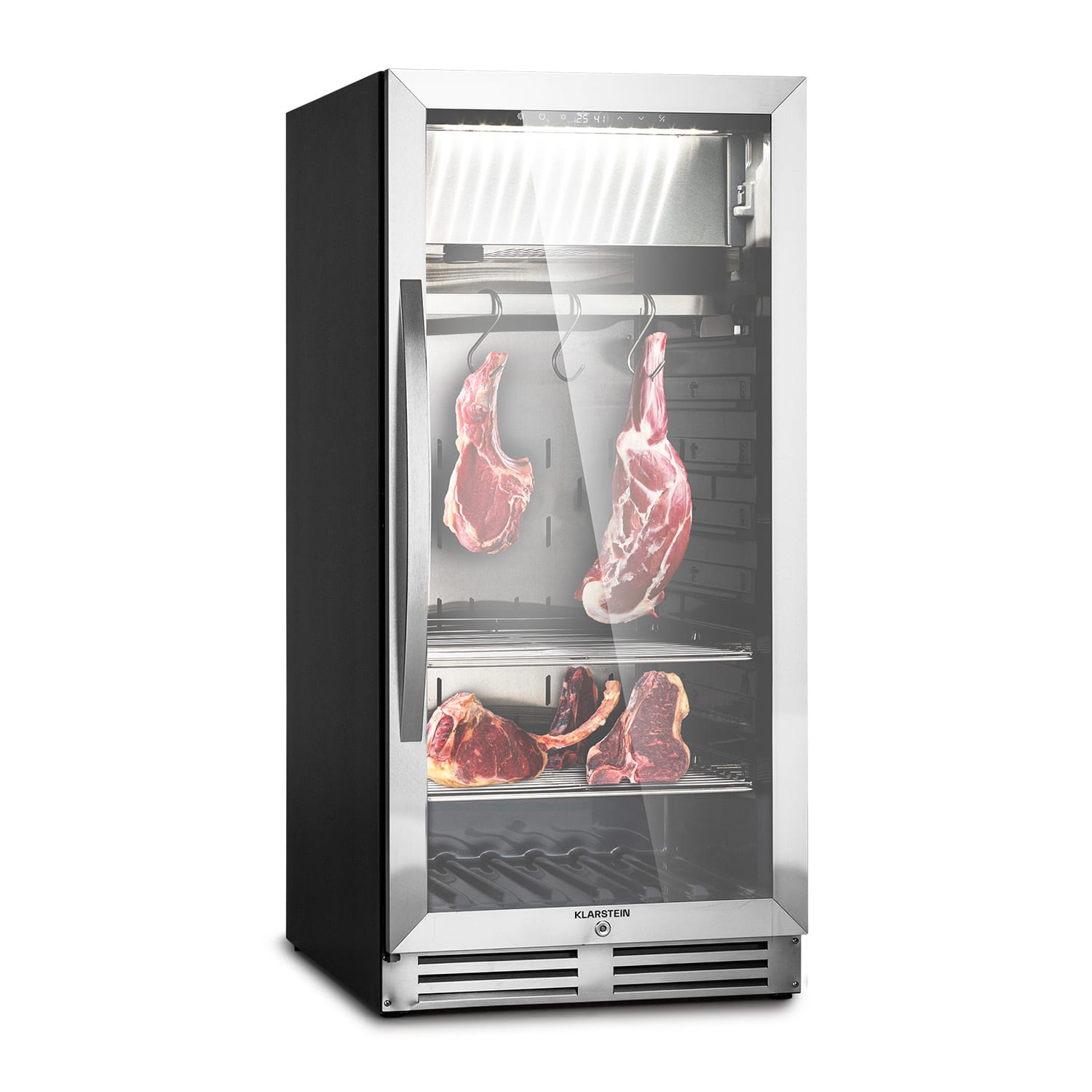 Steakhouse Pro 233 Fleischreifeschrank 1 Zone 233 L 1-25°C Touch   Panorama Silber-Metallic