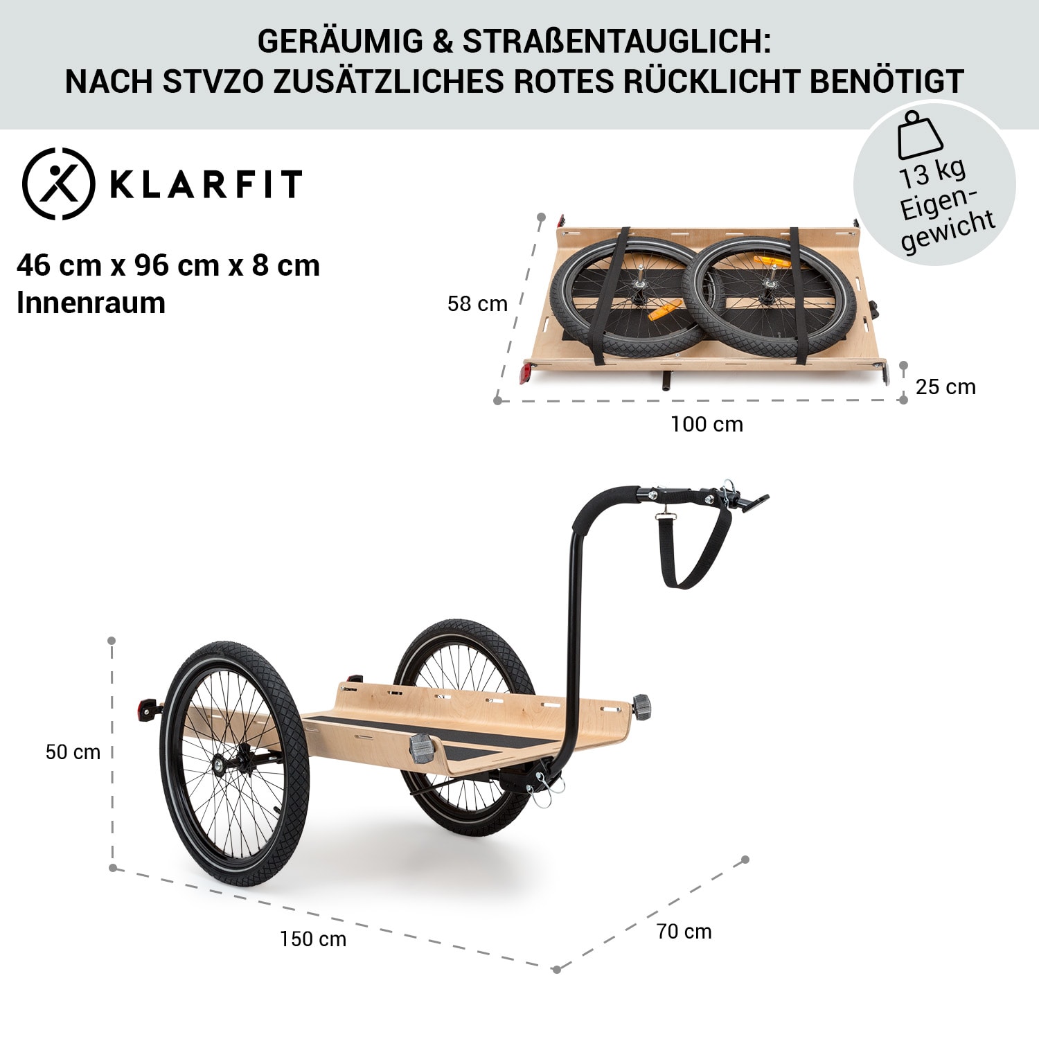 Companion Travel L Lastenanhänger 40kg Fahrradanhänger Handwagen 16 
