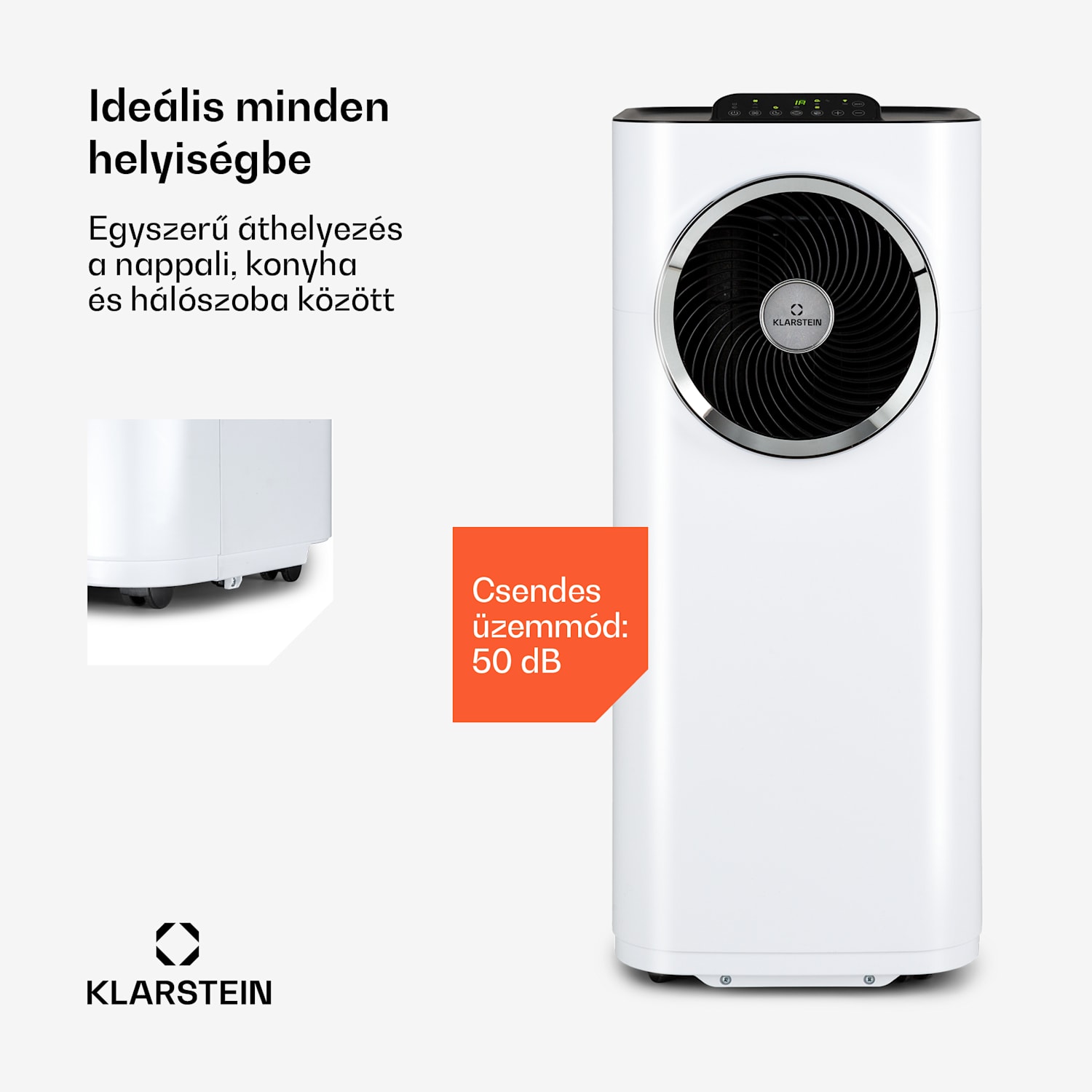 Kraftwerk Eco Smart 11, légkondicionáló, 3 az 1-ben, 11.500 BTU, távirányító, applikációval vezérelhető Fehér