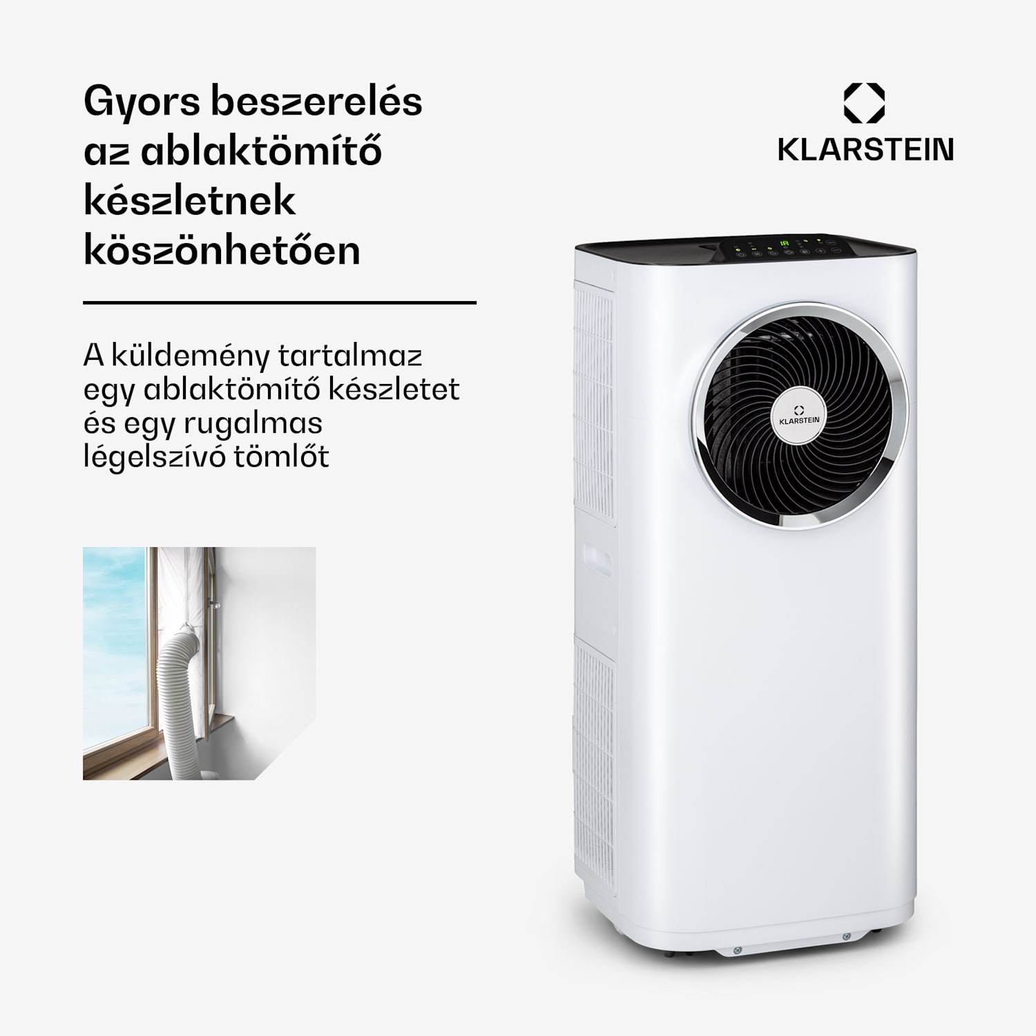 Kraftwerk Eco Smart 11, légkondicionáló, 3 az 1-ben, 11.500 BTU, távirányító, applikációval vezérelhető Fehér