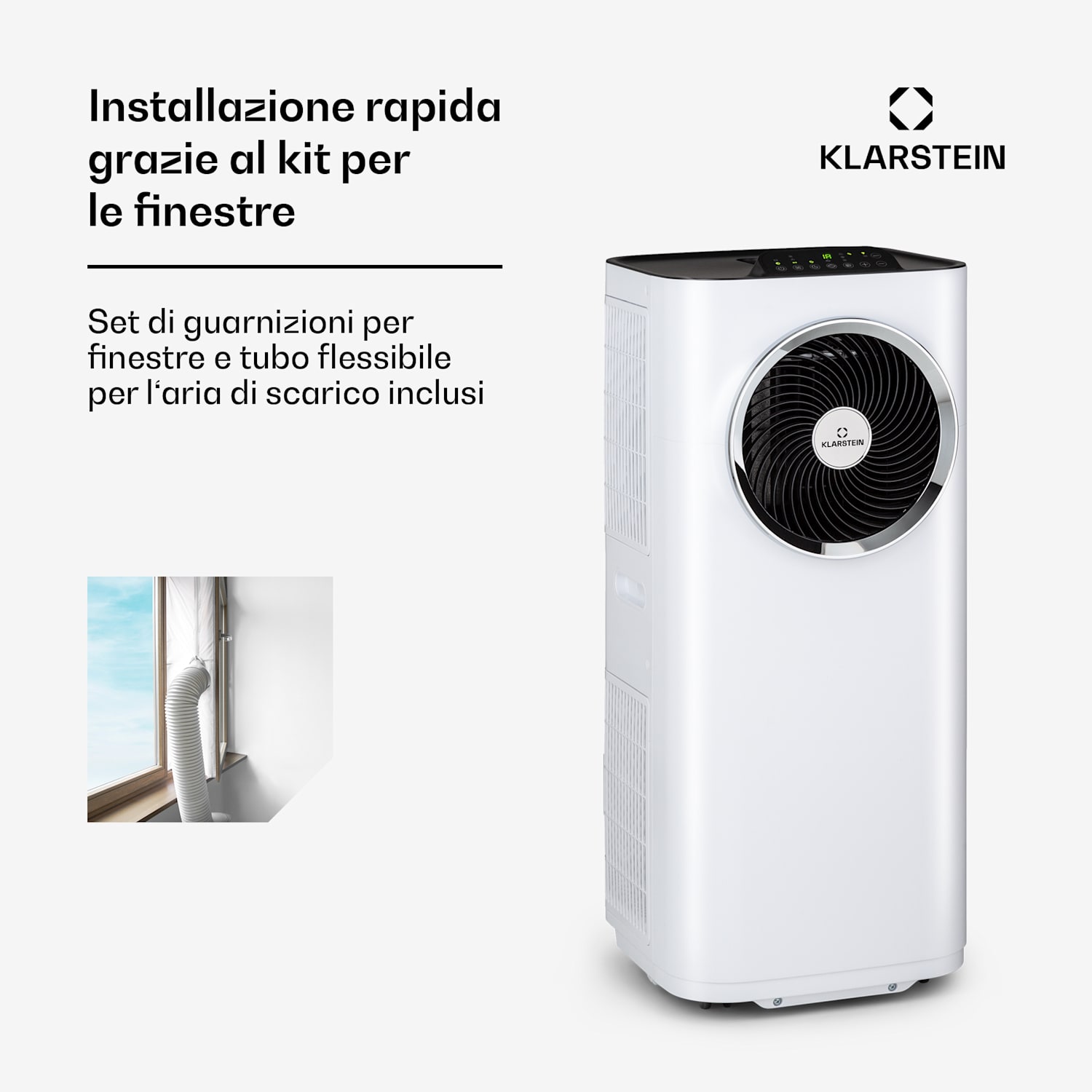 Kraftwerk Eco Smart 11 climatizzatore 3 in 1, 11.500 BTU, controllo via app, telecomando  Bianco