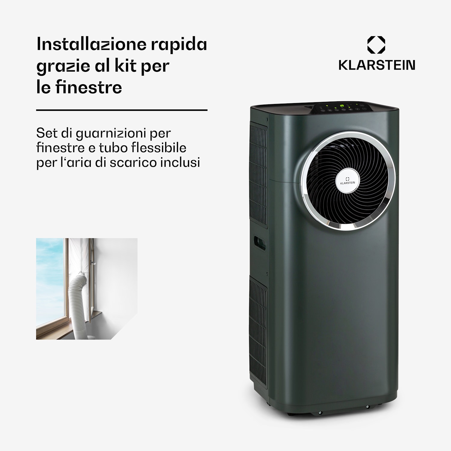 Kraftwerk Eco Smart 11 climatizzatore 3 in 1, 11.500 BTU, controllo via app, telecomando  Antracite