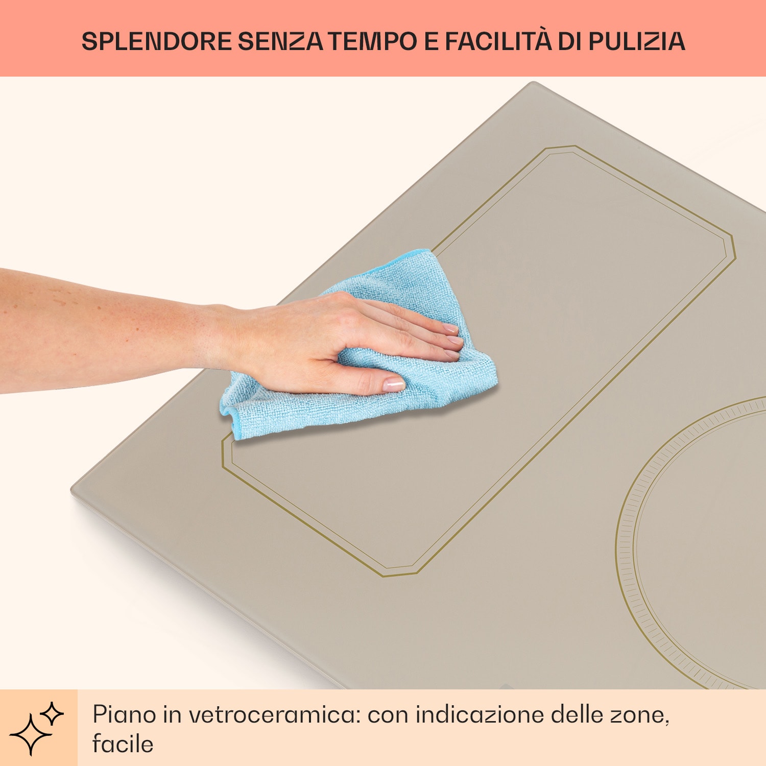 Victoria 5 Flex - Piano cottura a induzione da incasso, 7400 W, 2 zone flessibili, timer  