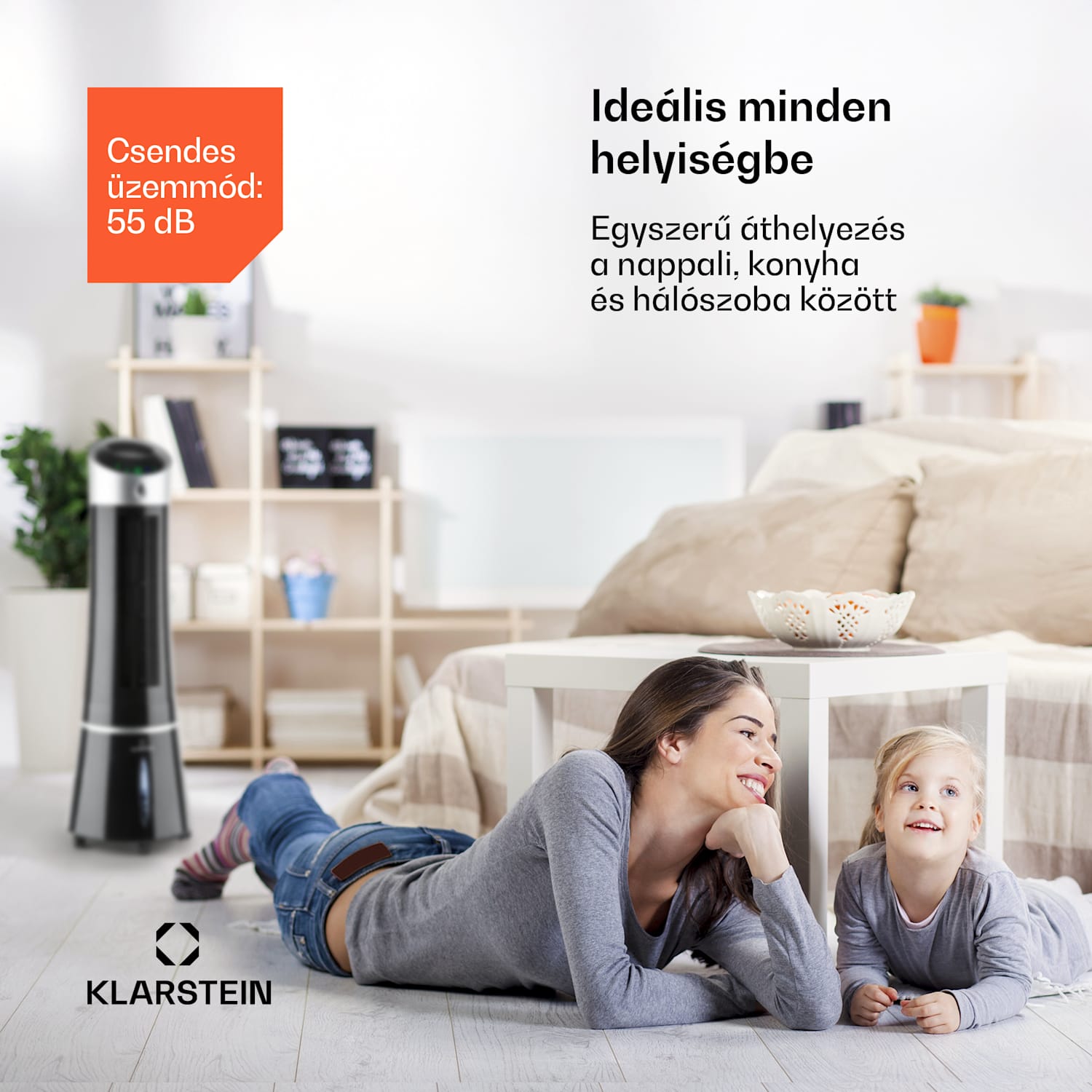 Skyscraper Ice Smart, 4 az 1-ben, léghűtő és ventilátor, WiFi, 210m³/ó, távirányítóval 210 m³/h | Igen | Fekete