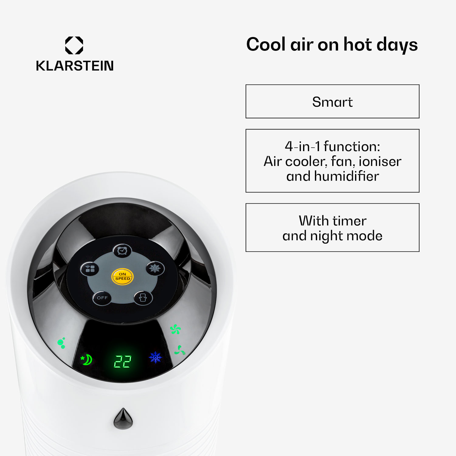 Skyscraper Ice Smart 4-in-1 ilmanjäähdytin ja tuuletin WiFi 210m³/h kaukosäädin 