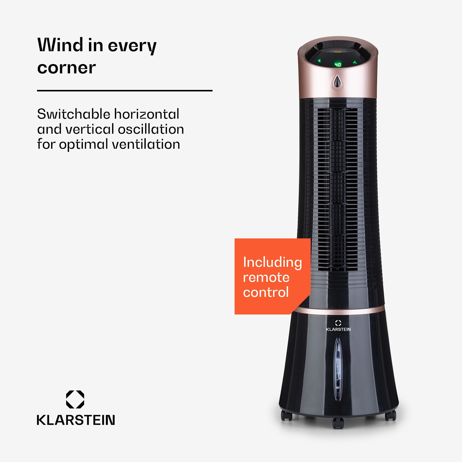 Skyscraper Ice Smart 4-in-1 ilmanjäähdytin ja tuuletin WiFi 210m³/h kaukosäädin 210 m³/h | Kyllä | Musta / Ruusukulta Metallinen