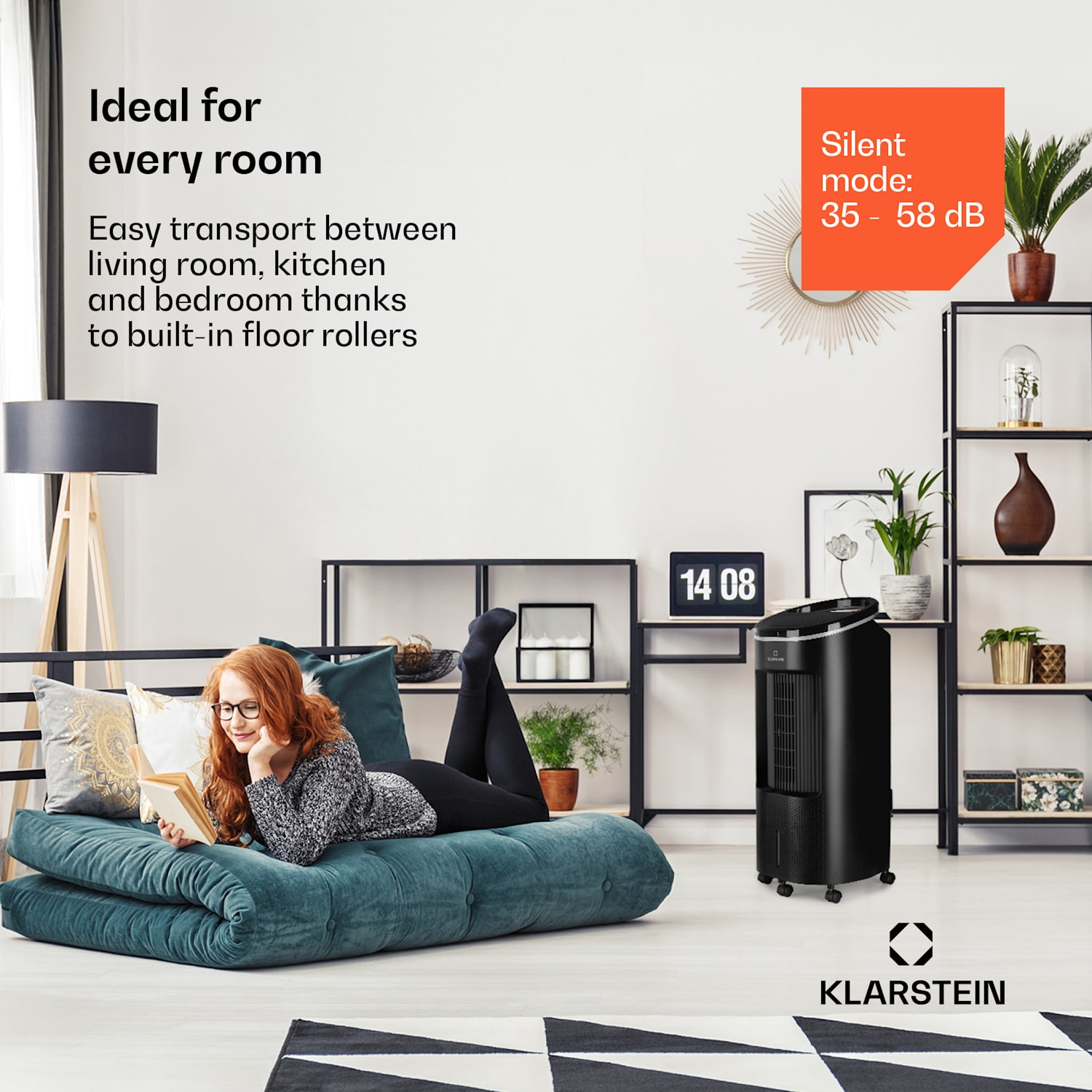 IceWind Plus Smart Smart Refroidisseur d'air 4-en-1 Ventilateur Humidificateur Purificateur d'air Contrôle par application 330 m³/h | Oui | Noir