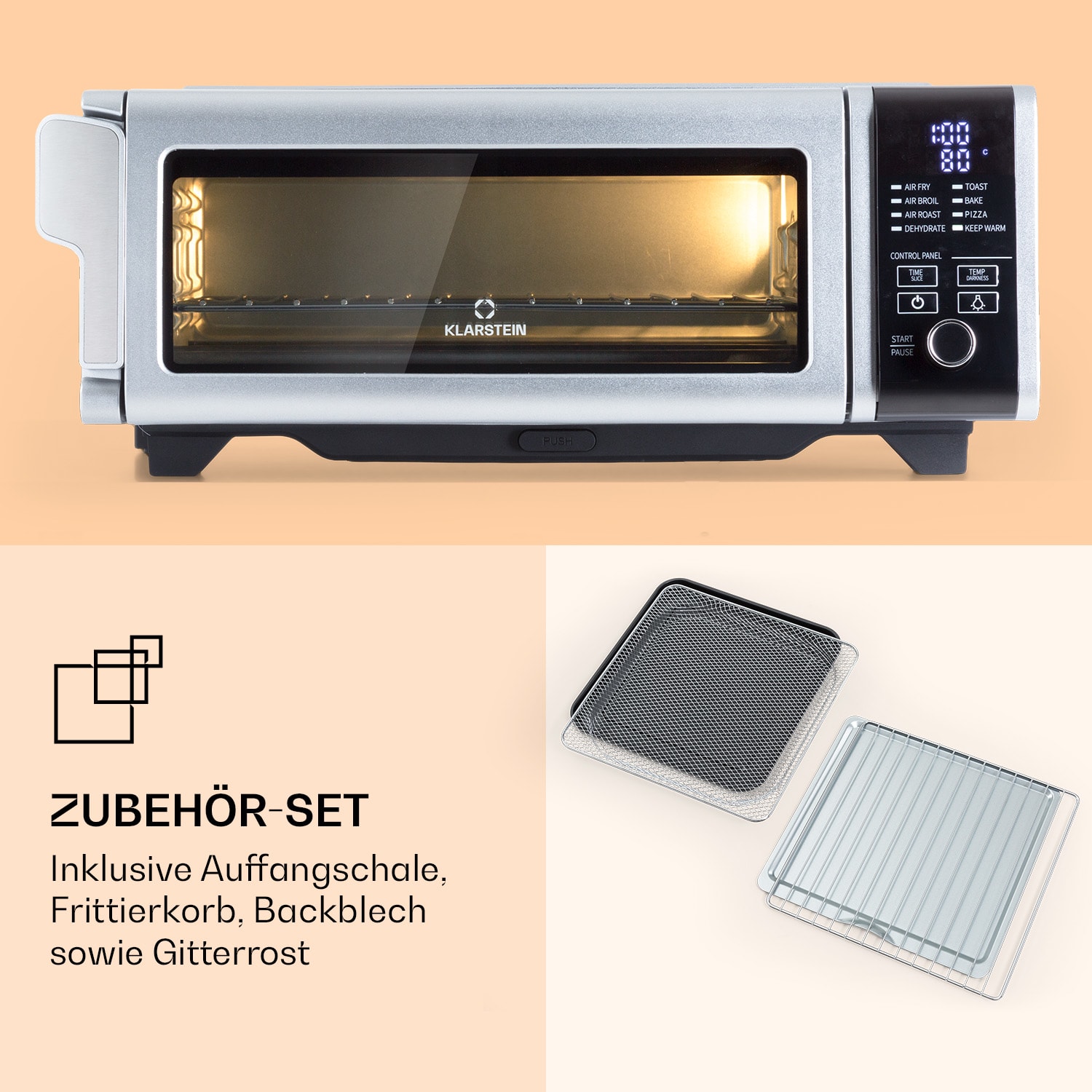 Friggitrice ad aria Vita-Crisp 1700W 10L 8 funzioni Salvaspazio 