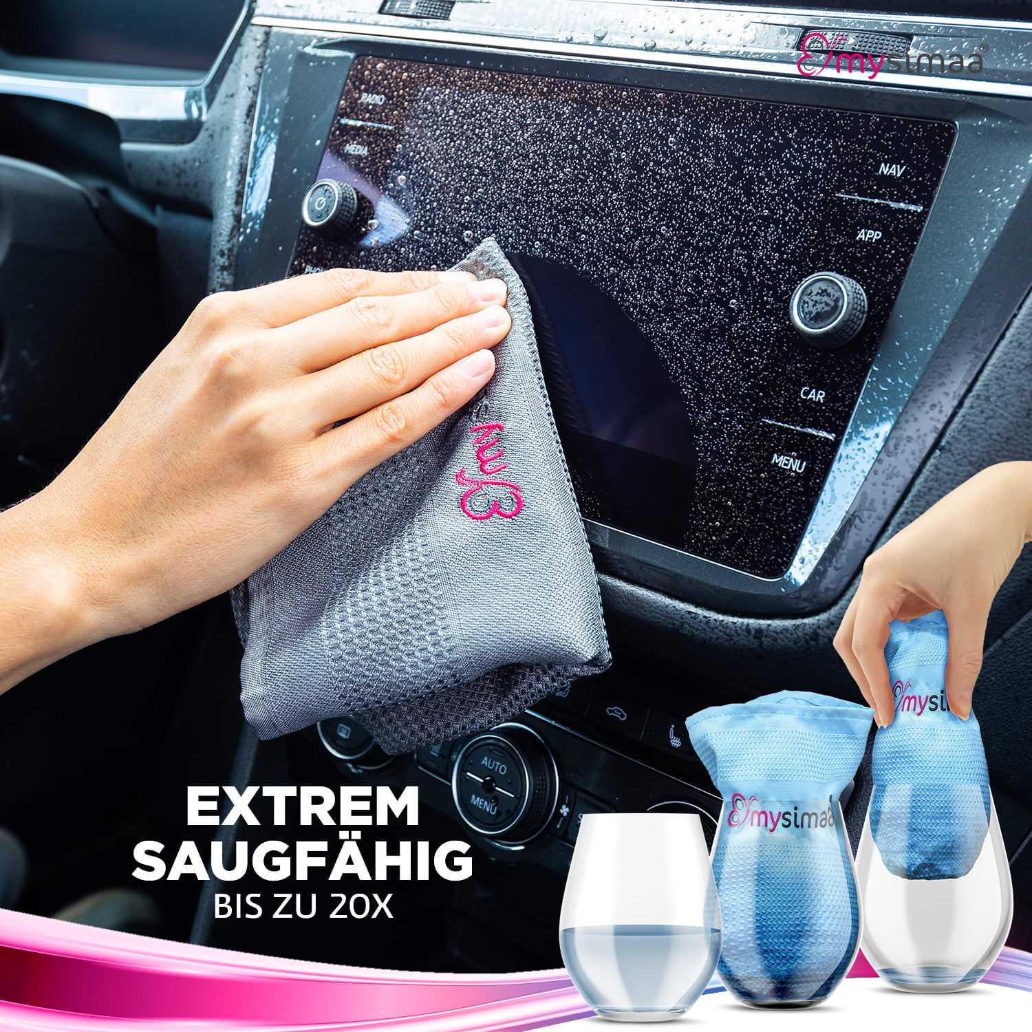 Professional Cleaning Cloths Chiffon de nettoyage en microfibres 40x40 cm Multi