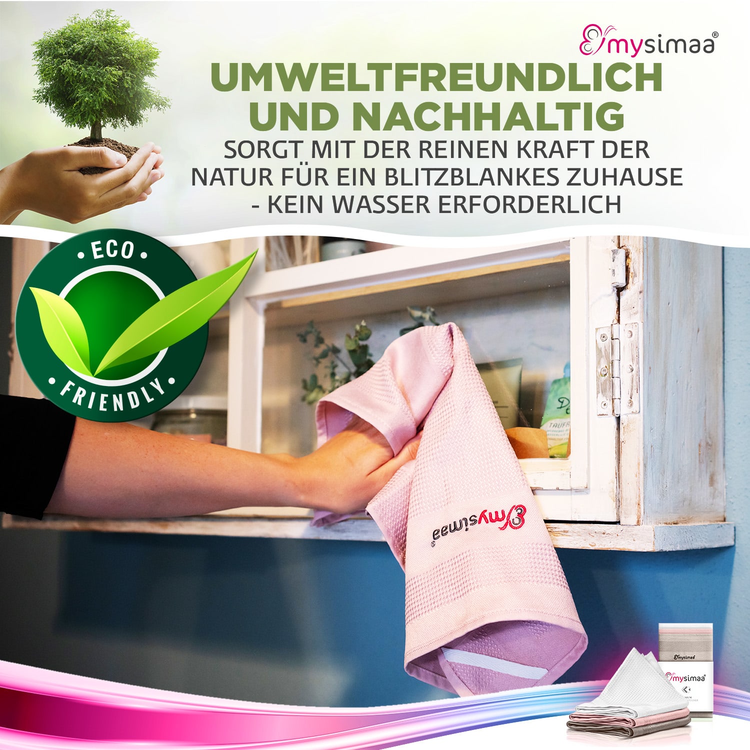 Professional Cleaning Cloths Chiffon de nettoyage en microfibres 40x40 cm Multi
