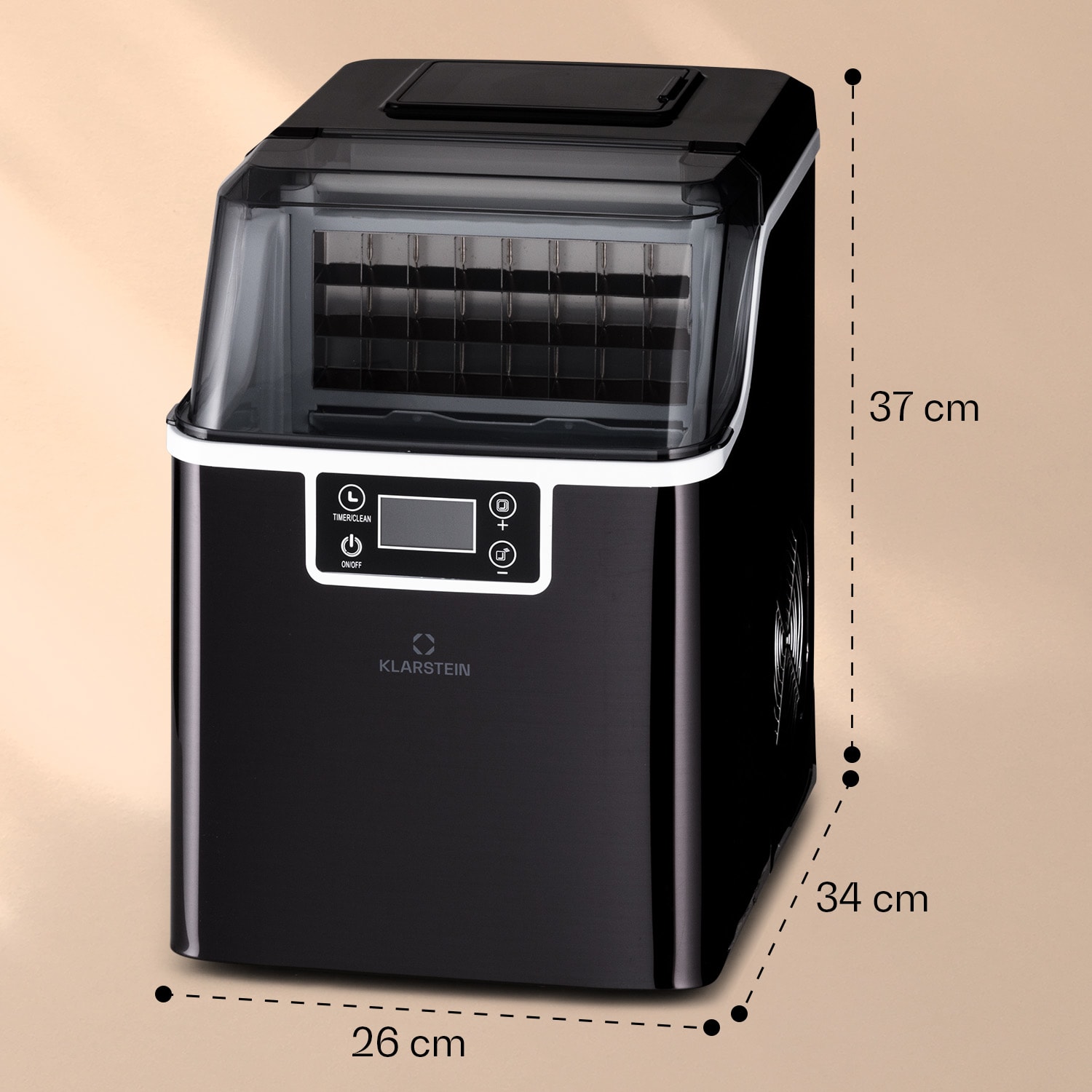 Chios ice cube maker 20 kg/24 h Auto-Clean 3.2-litre water tank Black