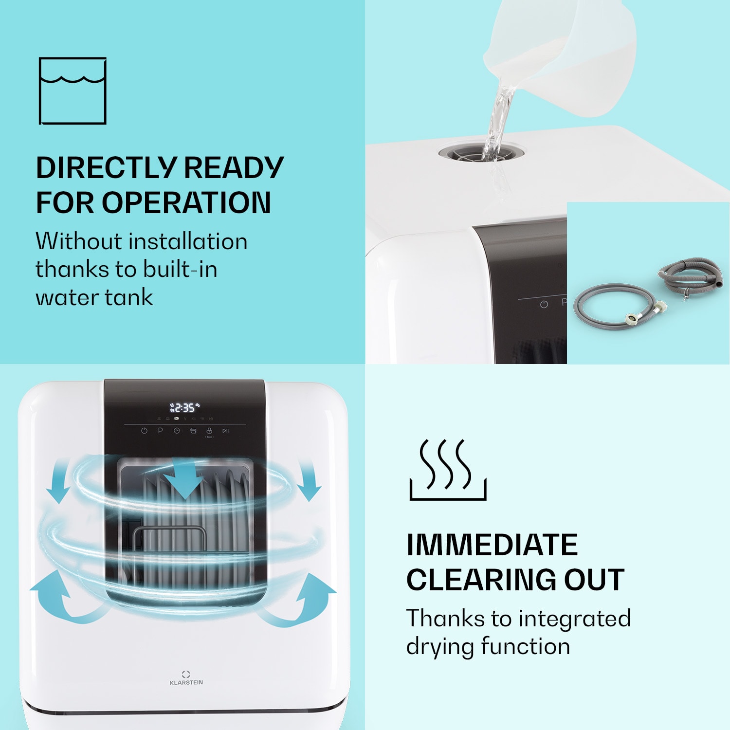 Melville 3 Dishwasher freestanding installation-free 3 place settings EEK F  