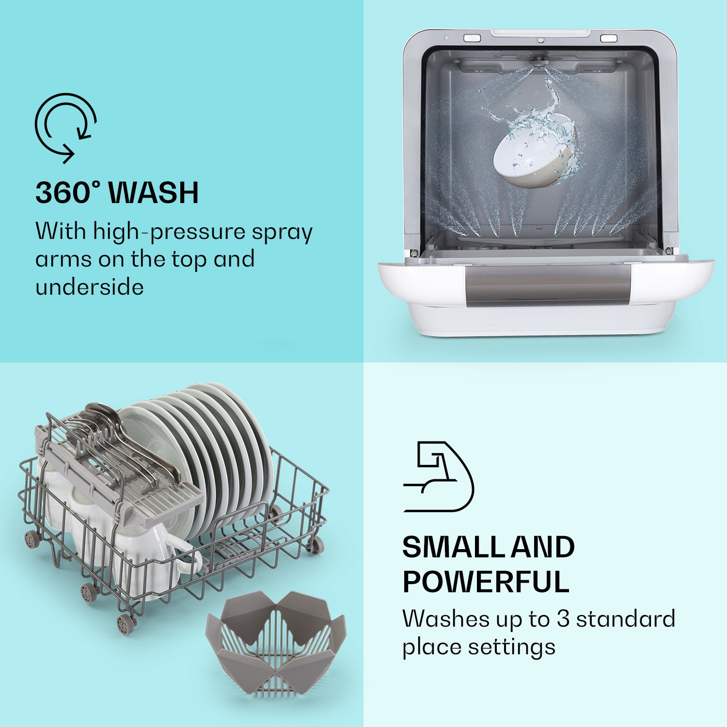 Melville 3 Dishwasher freestanding installation-free 3 place settings EEK F  