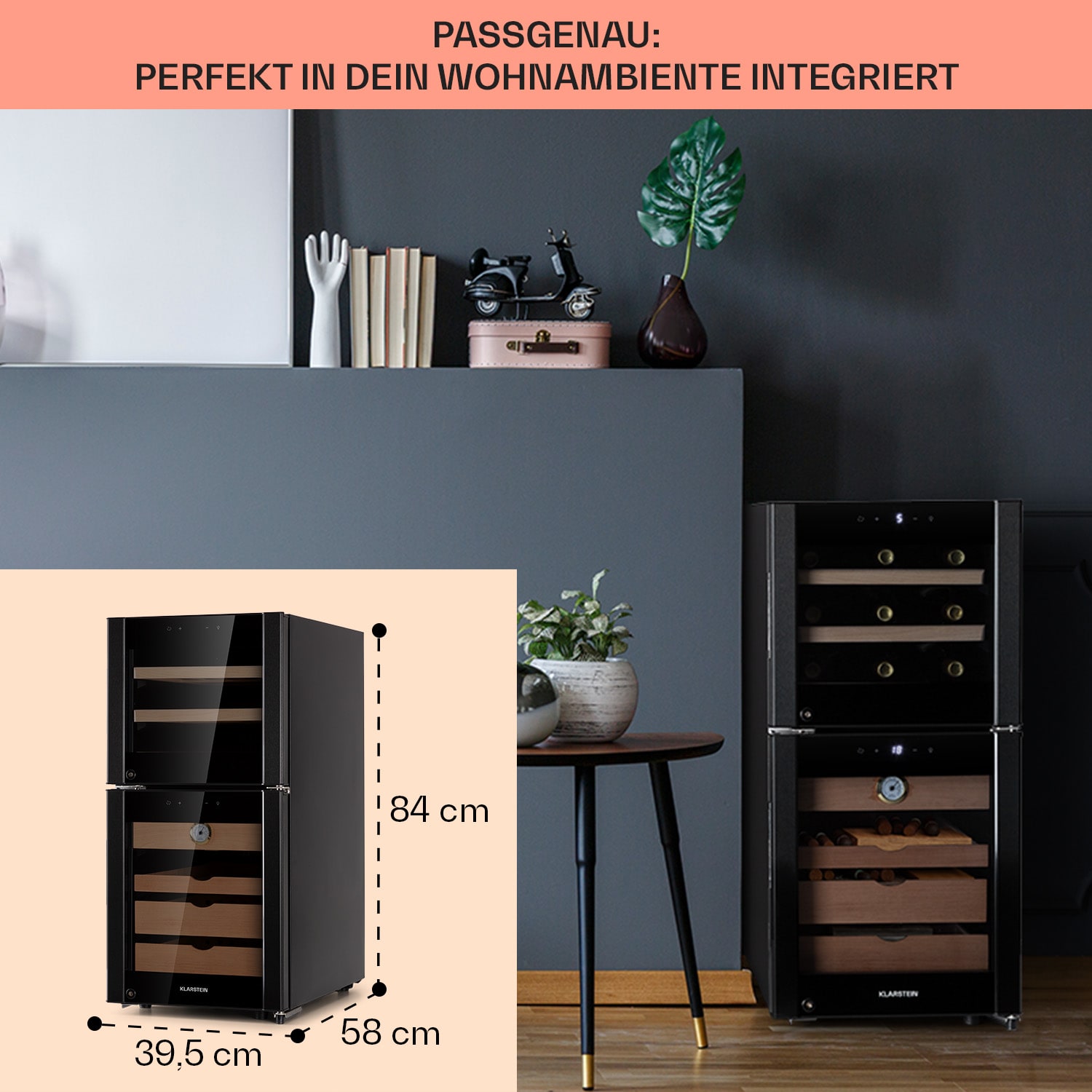 El Dorado 89 Humidor & Weinkühlschrank Touch 89L LED  89 Liter | Schwarz