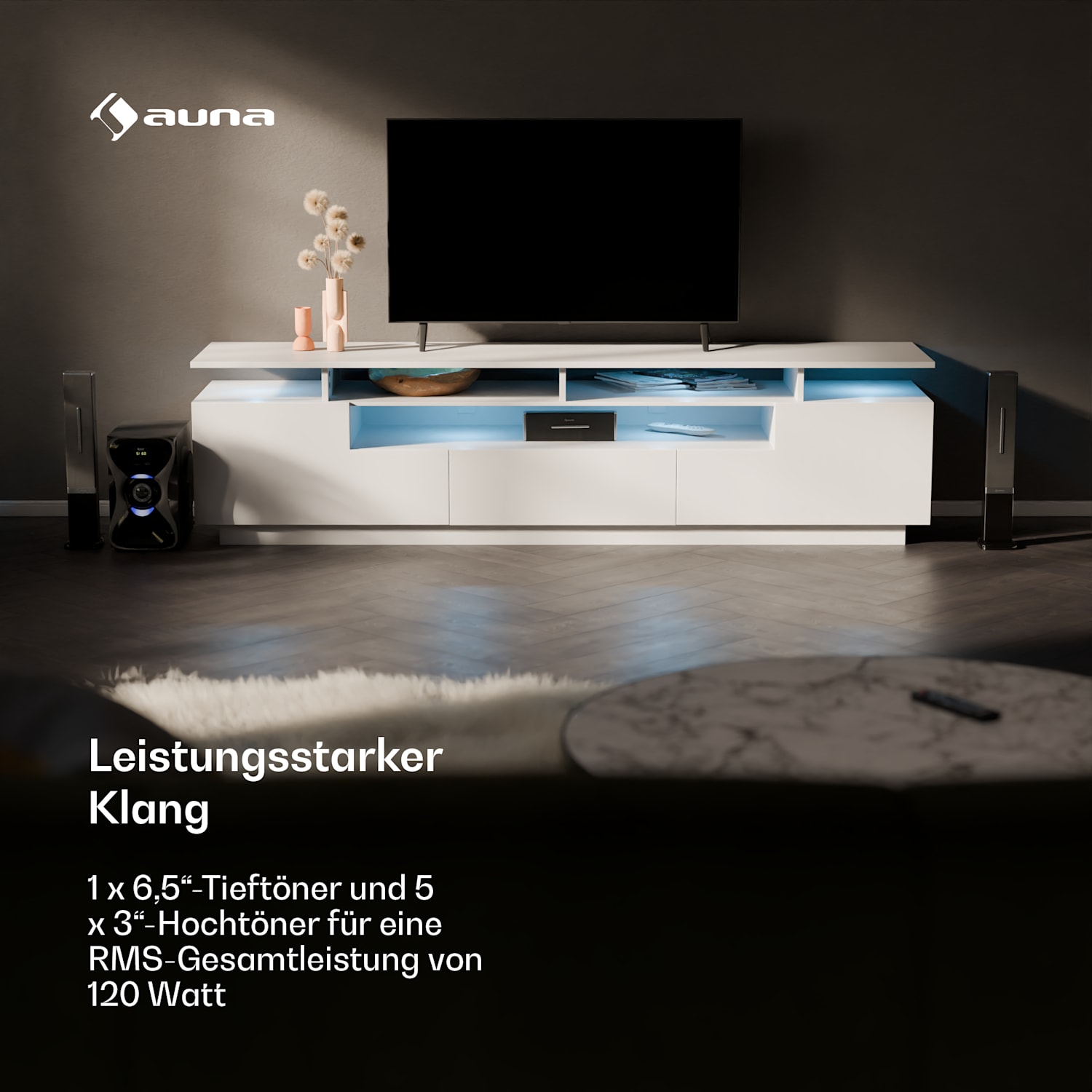 Areal 825 5.1 Wireless Soundsystem Bluetooth 120 W mit Karaoke-Funktion kabellose Rear-Lautsprecher 