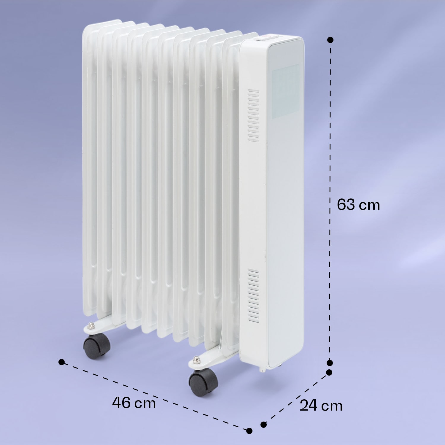 Sanford Smart, oljni radiator, moč 2500 W, tedenski časovnik, zaslon LED, nadzorna plošča na dotik, aplikacija Klarstein Bela
