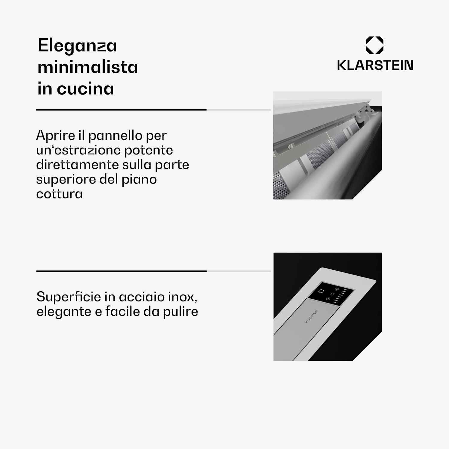 Brisa - Cappa aspirante a scomparsa in acciaio inox, 90 cm, 708 m³/ora, A+ 90 cm | Acciaio inox