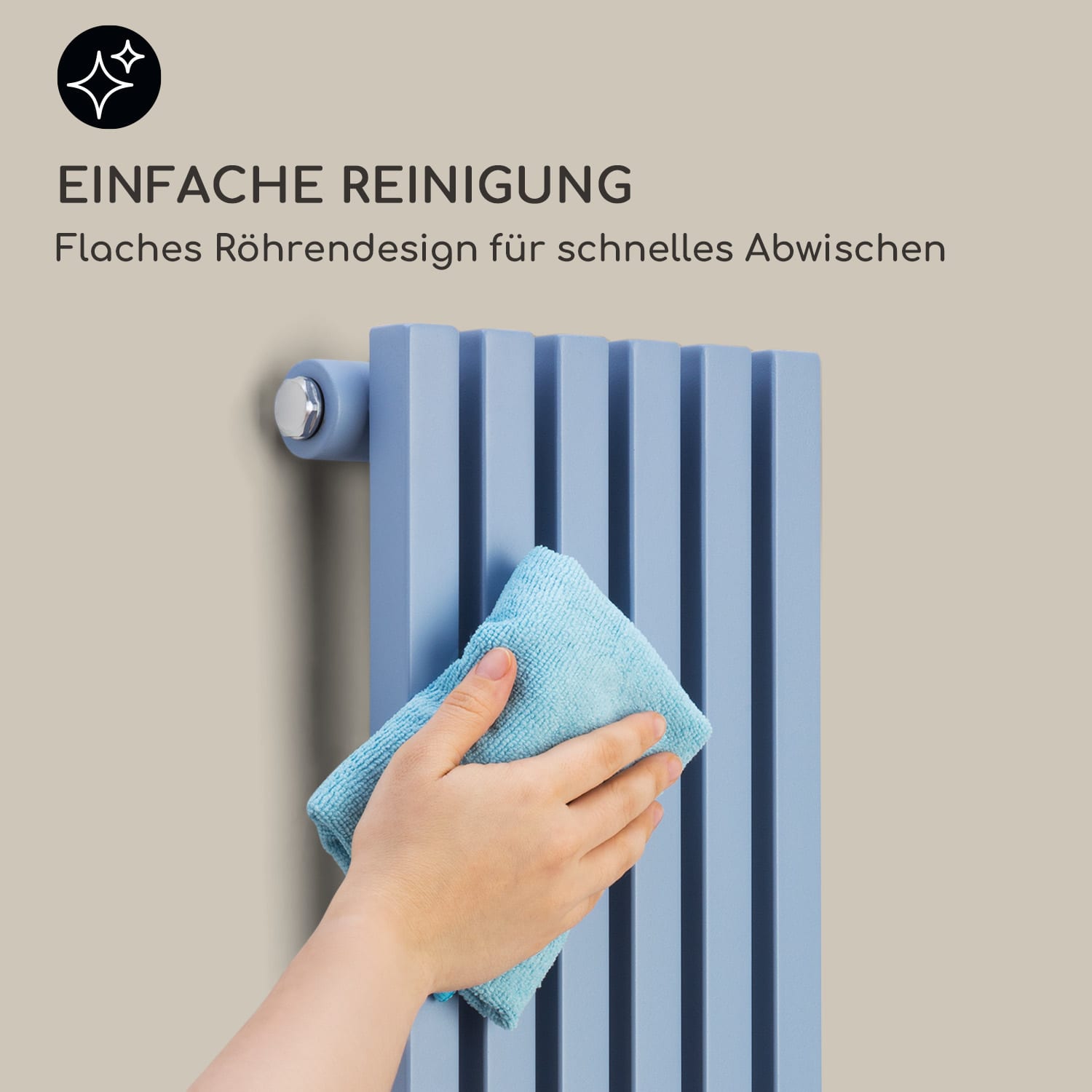 Delgado 120 x 25 Heizkörper Badheizkörper Röhrenheizkörper 508W Warmwasser 1/2 120 x 25 cm | Aschblau