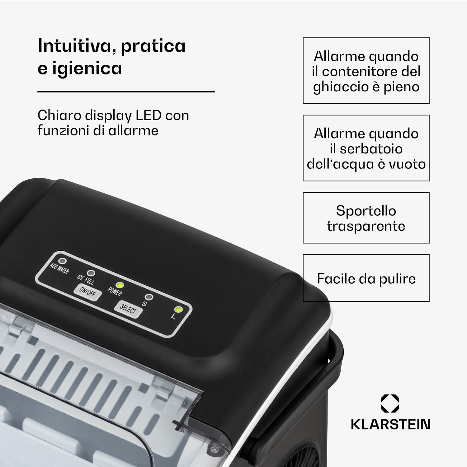 Caldwell macchina per ghiaccio Bulleteis 12kg/24h serbatoio acqua: 1,3 l 1,3 Ltr | Nero
