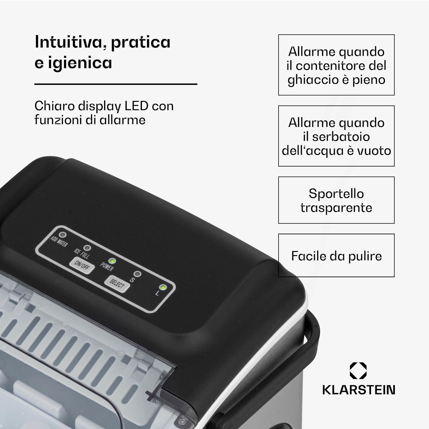 Caldwell macchina per ghiaccio a cubetti Bulleteis 12kg/24h serbatoio acqua: 1,3 l 1,3 Ltr | Acciaio inox