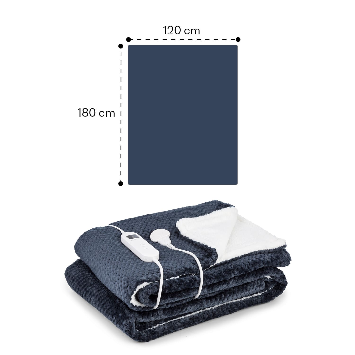 Dr. Watson Deluxe XL Heizdecke 160 W 9 Temperaturstufen 180 x 130 cm XL | Anthrazit