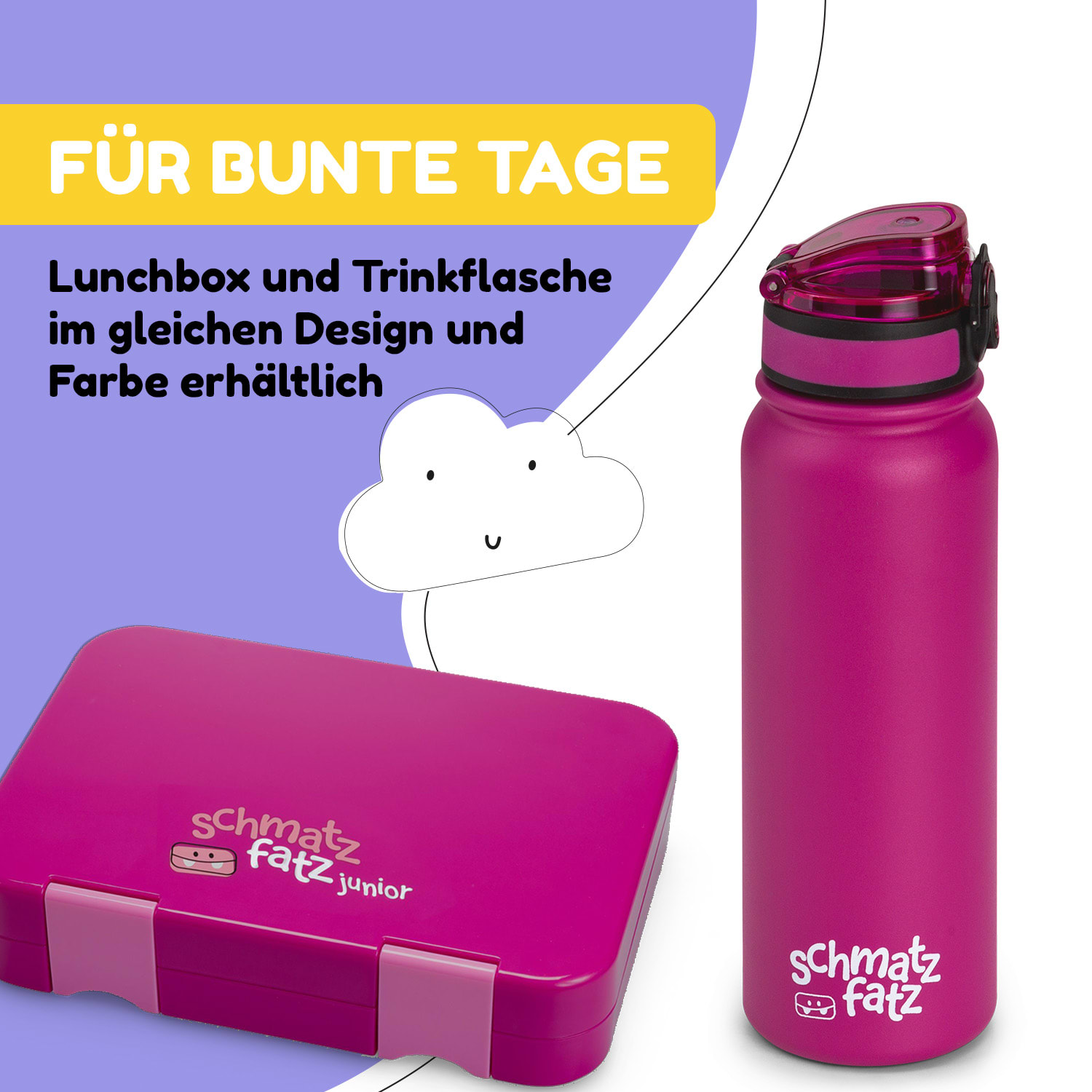 Wakaba Thermosflasche 550 ml Edelstahl Tritan BPA-frei 550 ml | Violett